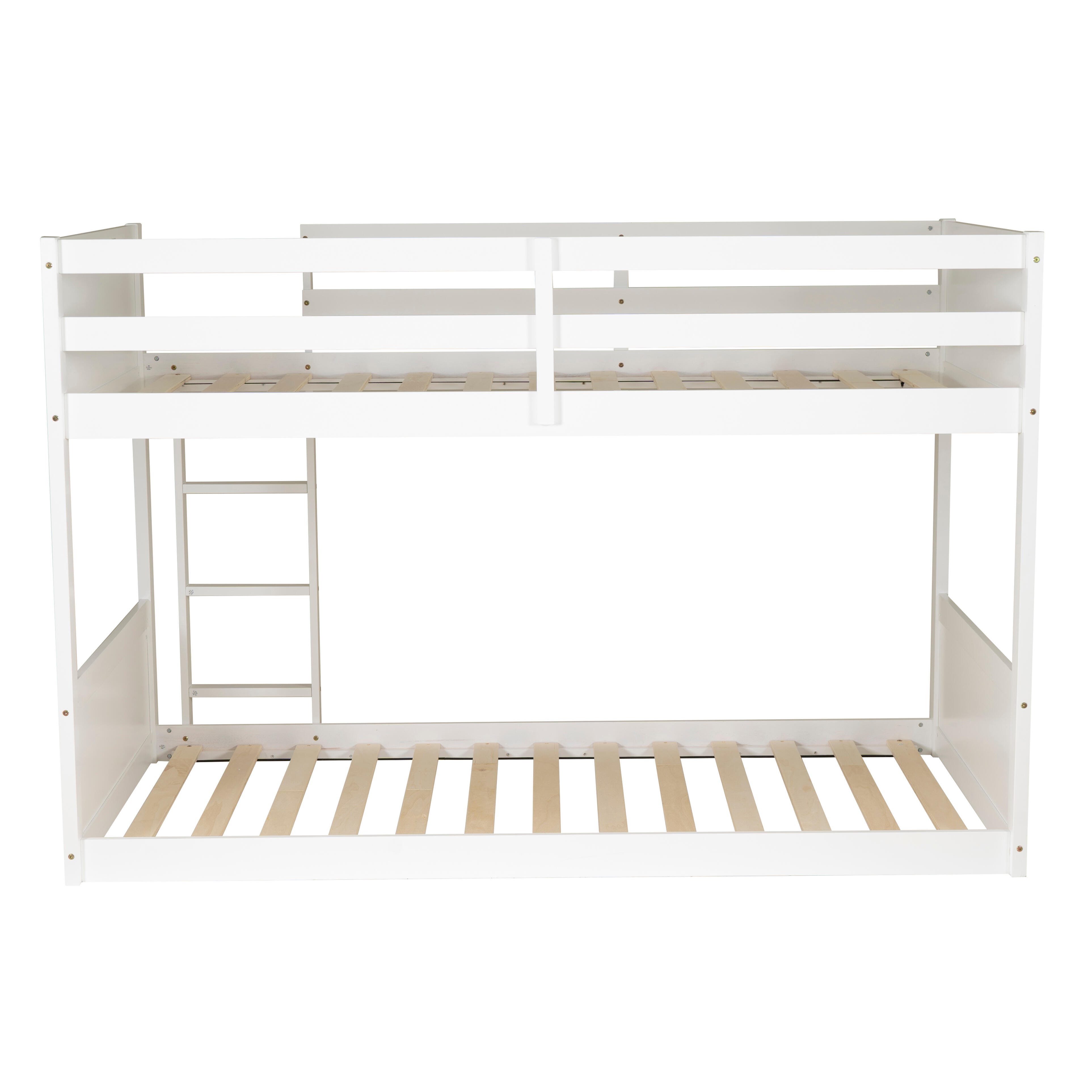 Linon Quinn Twin Bunk Bed, White, large
