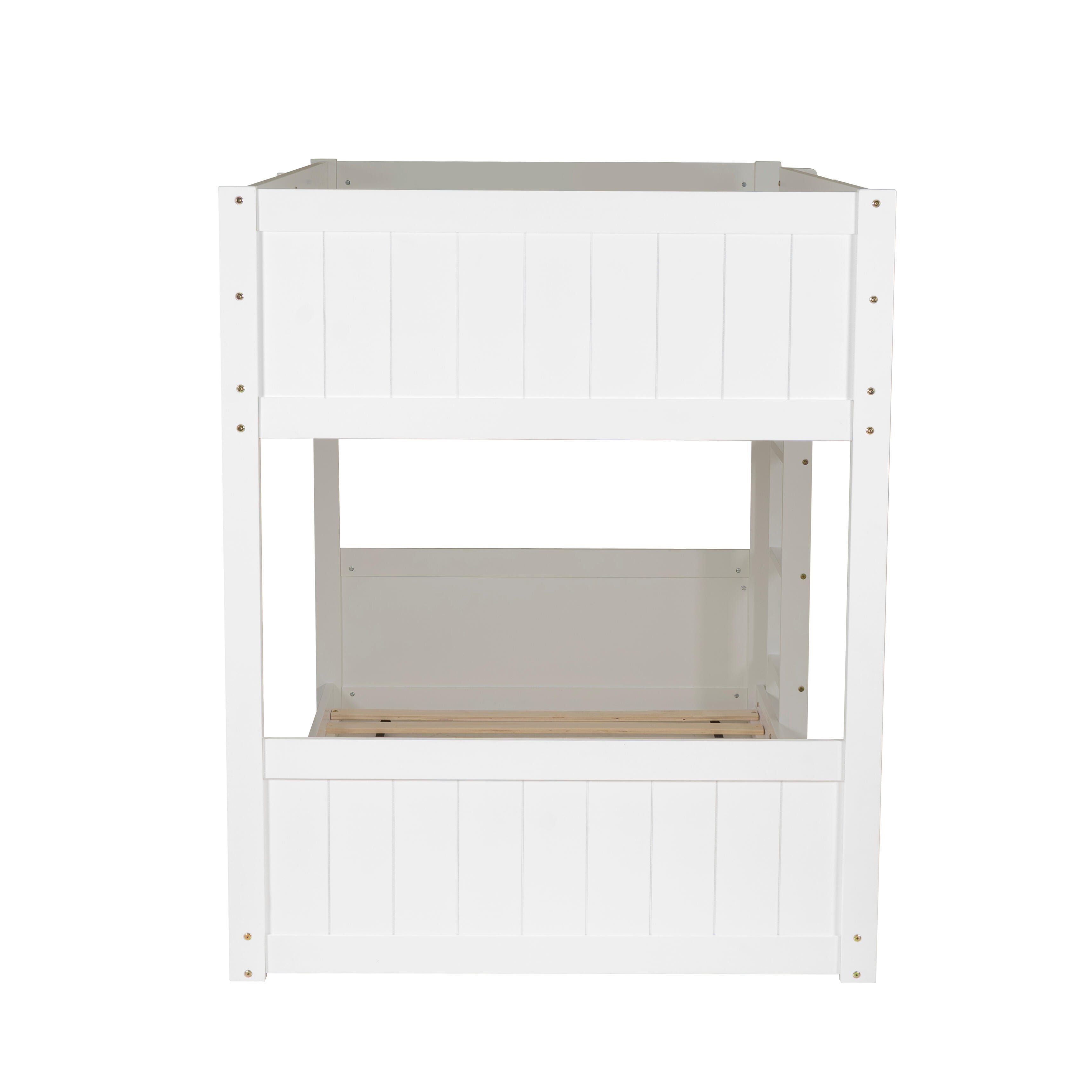 Linon Quinn Twin Bunk Bed, White, large