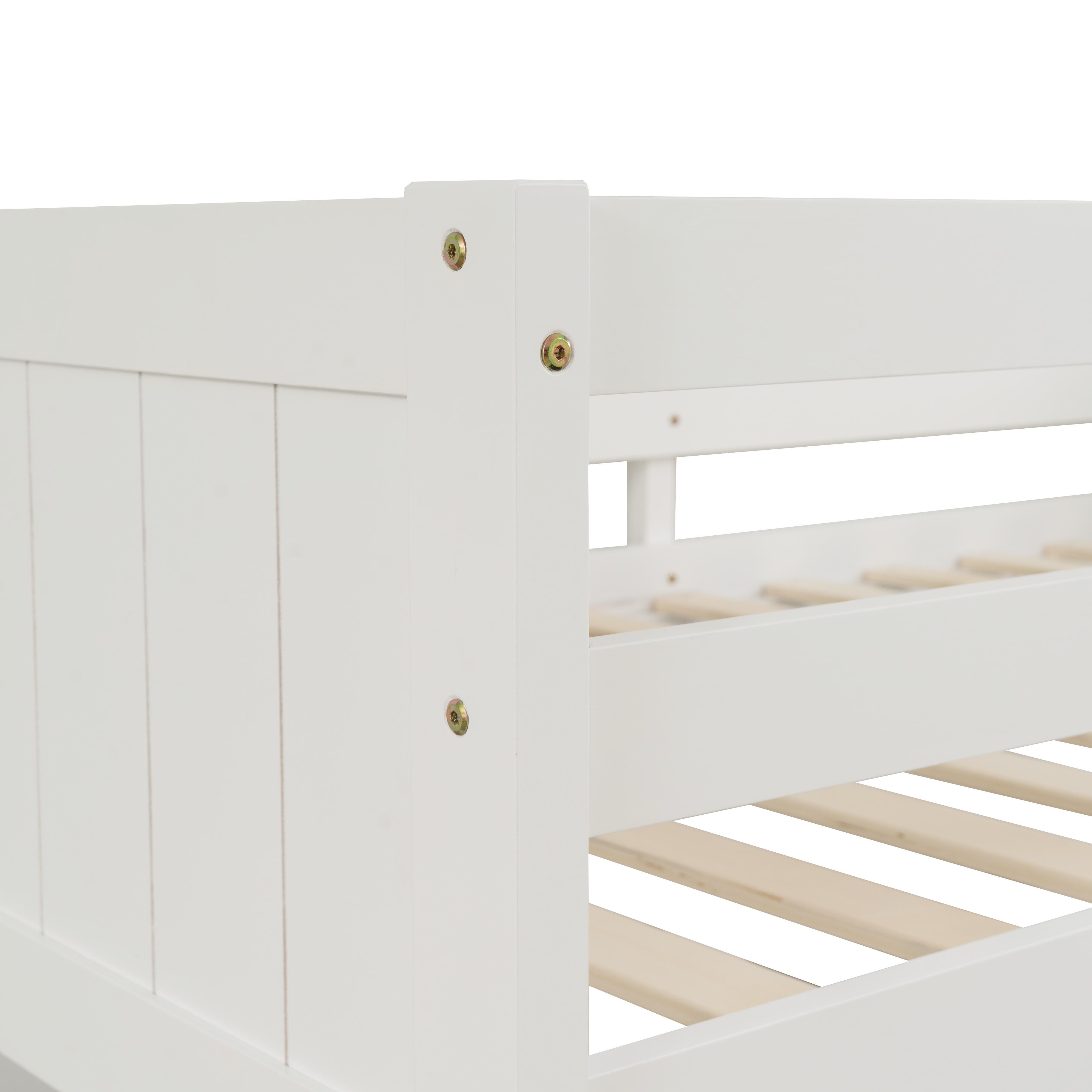 Linon Quinn Twin Bunk Bed, White, large