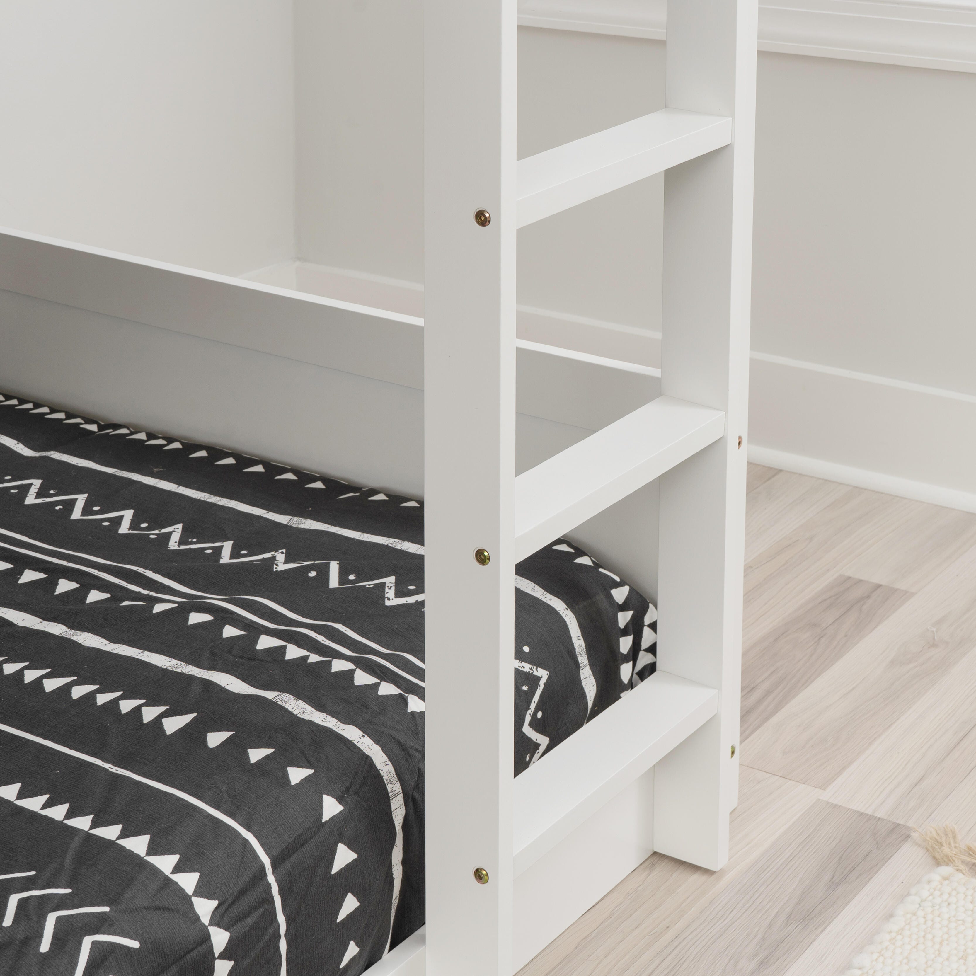 Linon Quinn Twin Bunk Bed, White, large