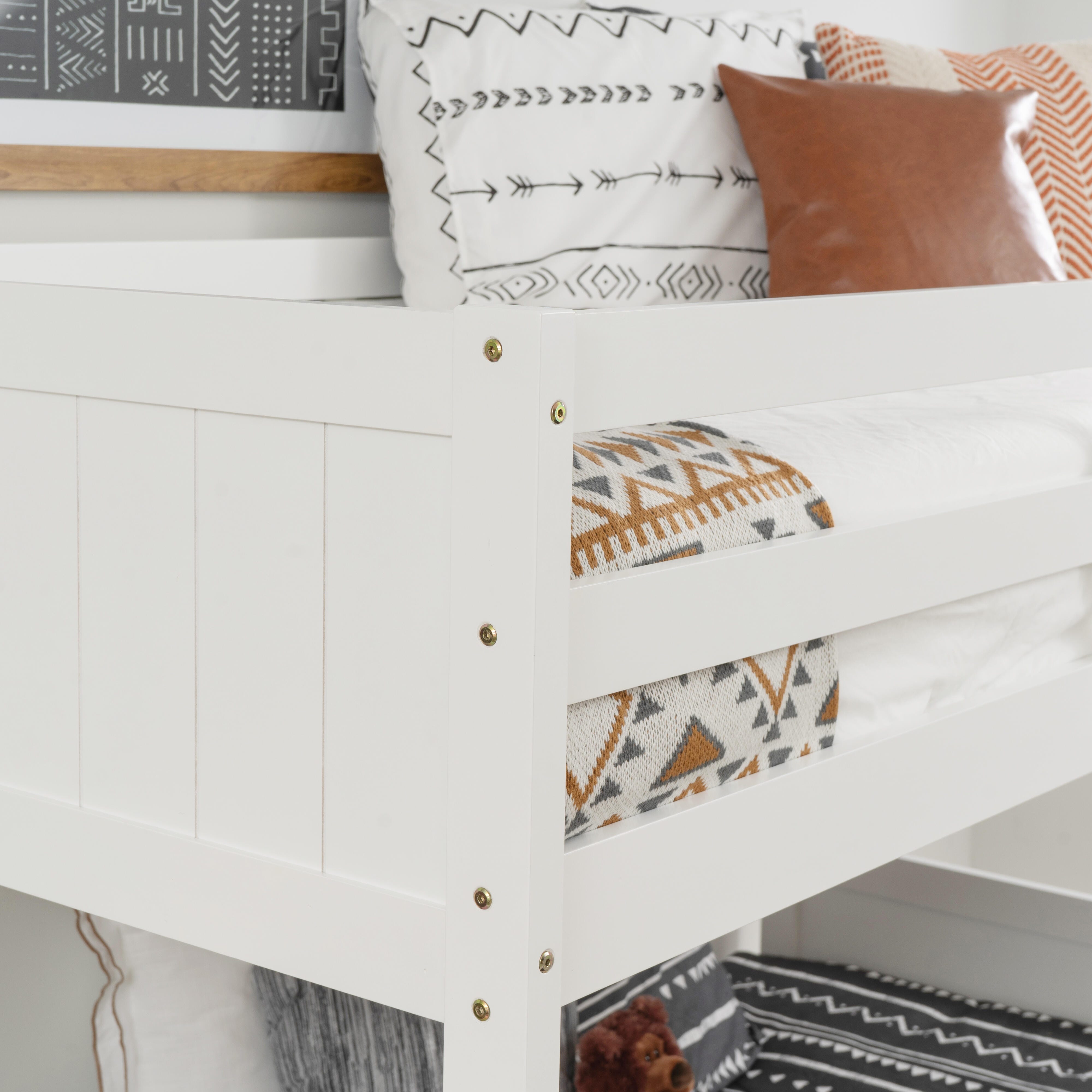 Linon Quinn Twin Bunk Bed, White, large