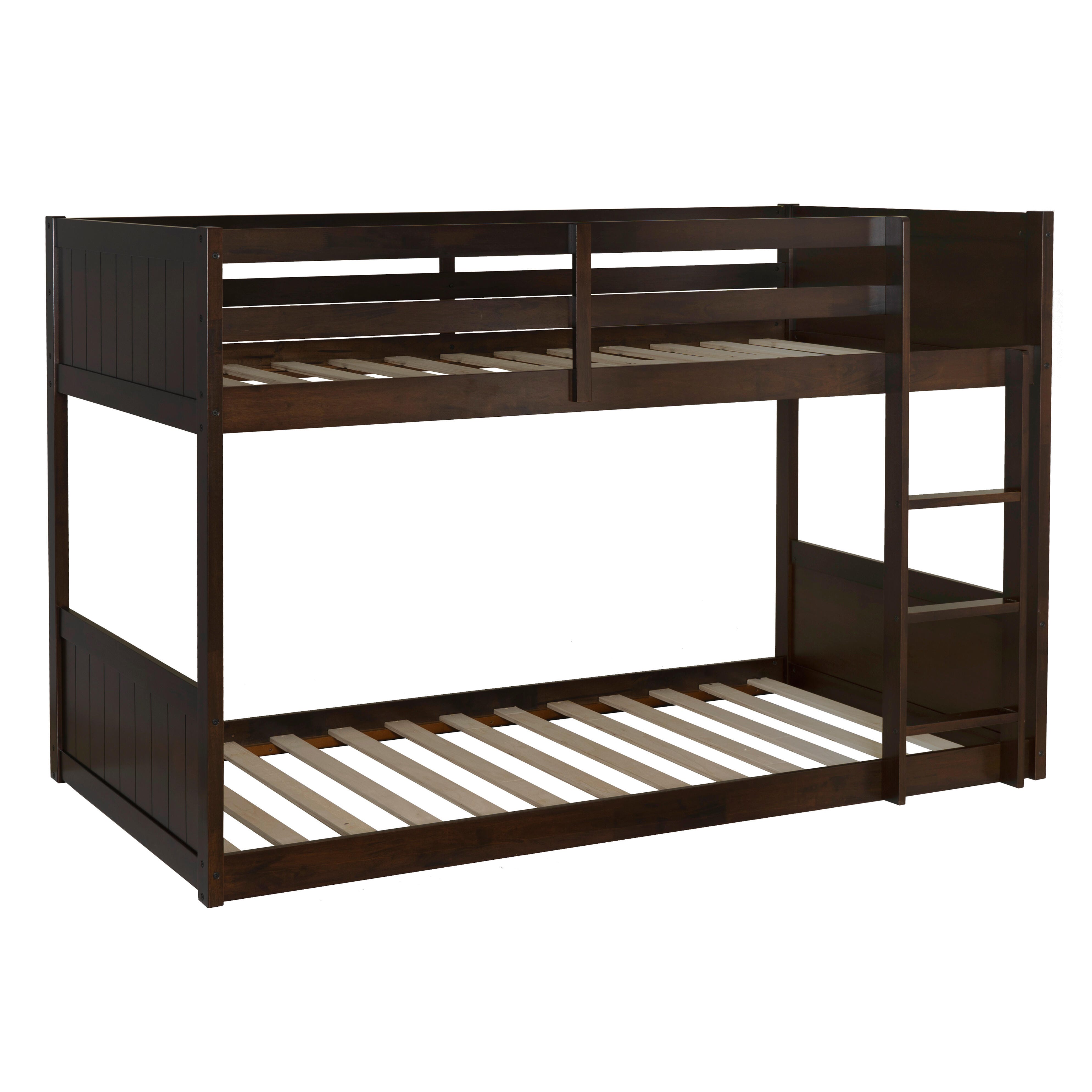 Linon Quinn Twin Bunk Bed, Espresso, large