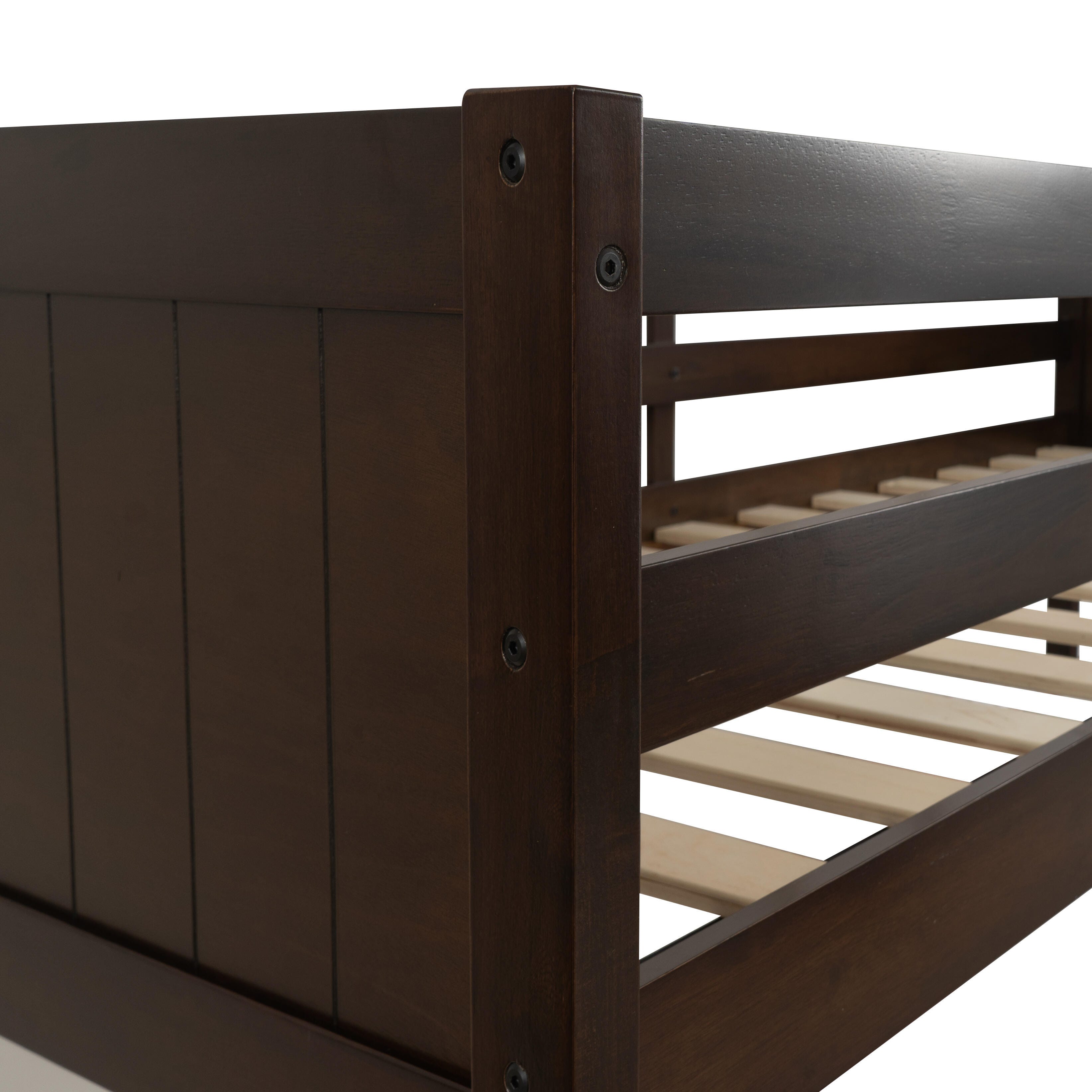Linon Quinn Twin Bunk Bed, Espresso, large