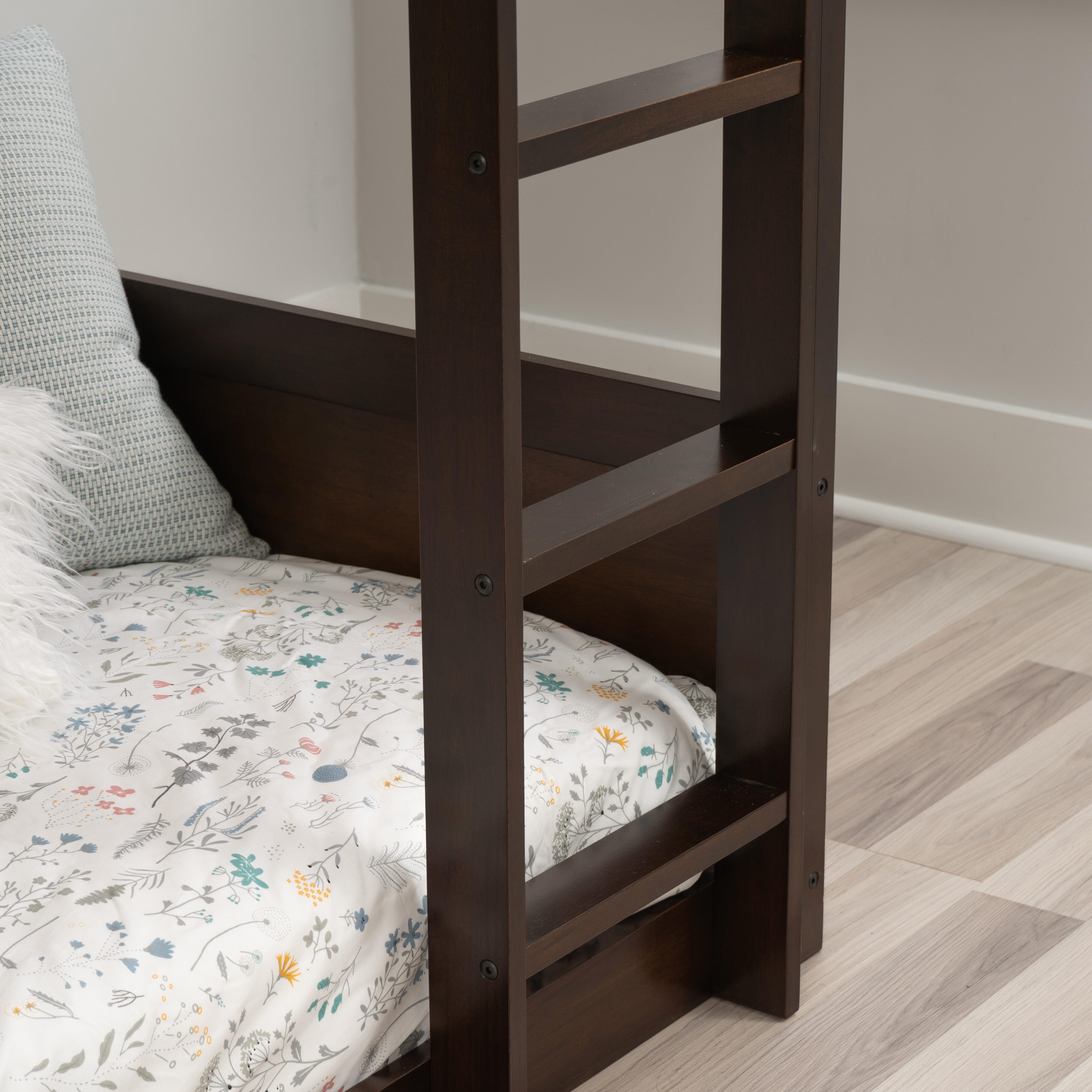 Linon Quinn Twin Bunk Bed, Espresso, large