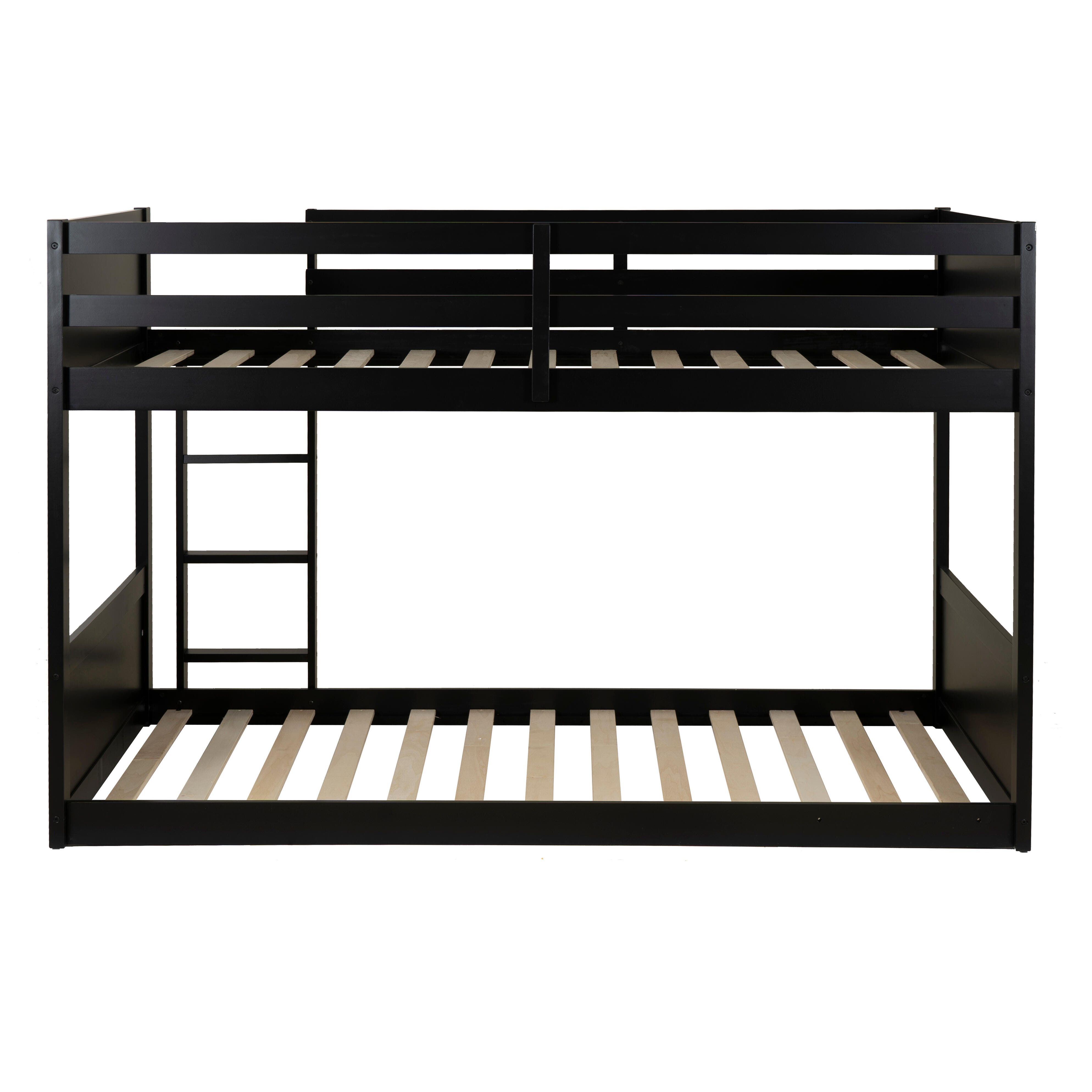 Linon Quinn Twin Bunk Bed, Black, large