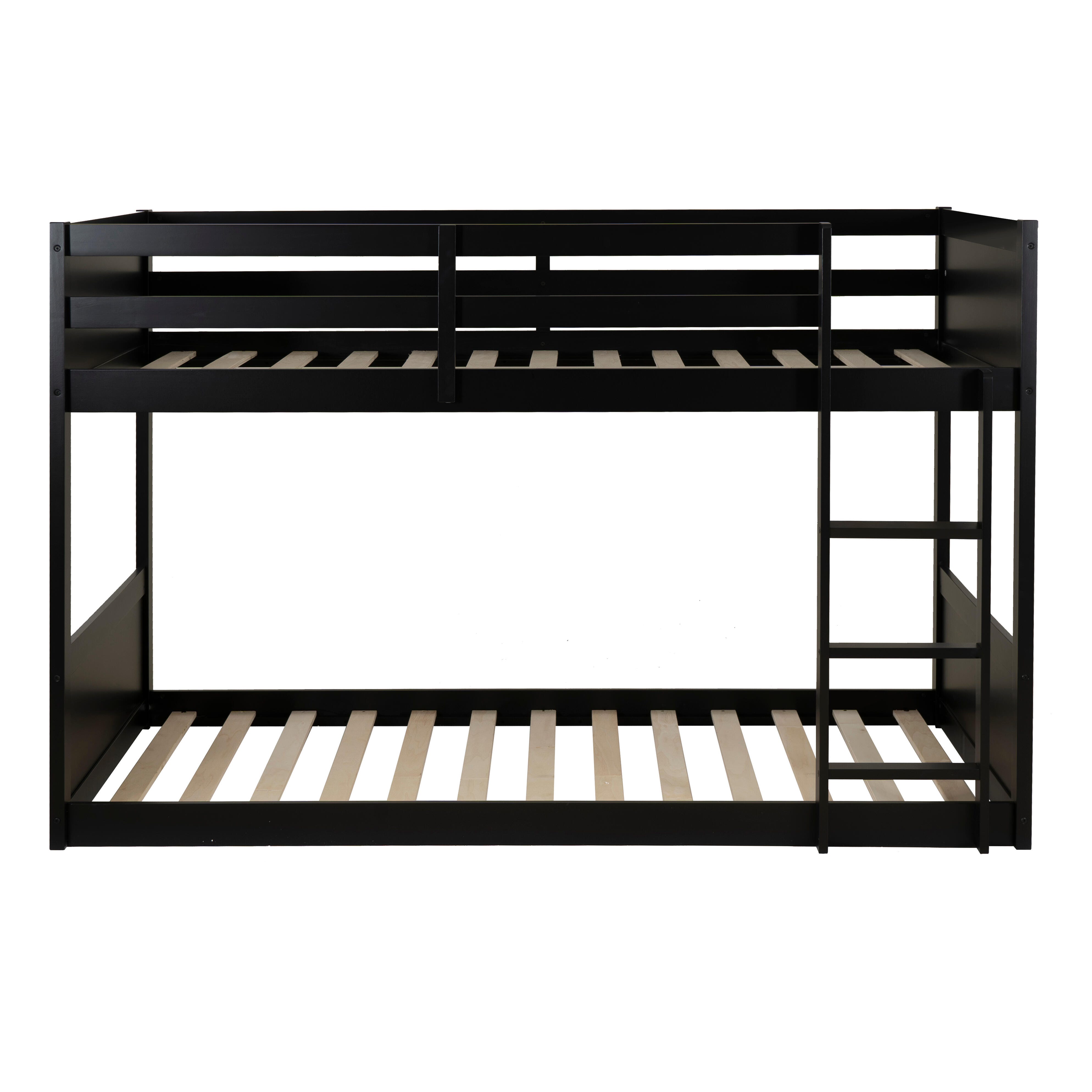 Linon Quinn Twin Bunk Bed, Black, large