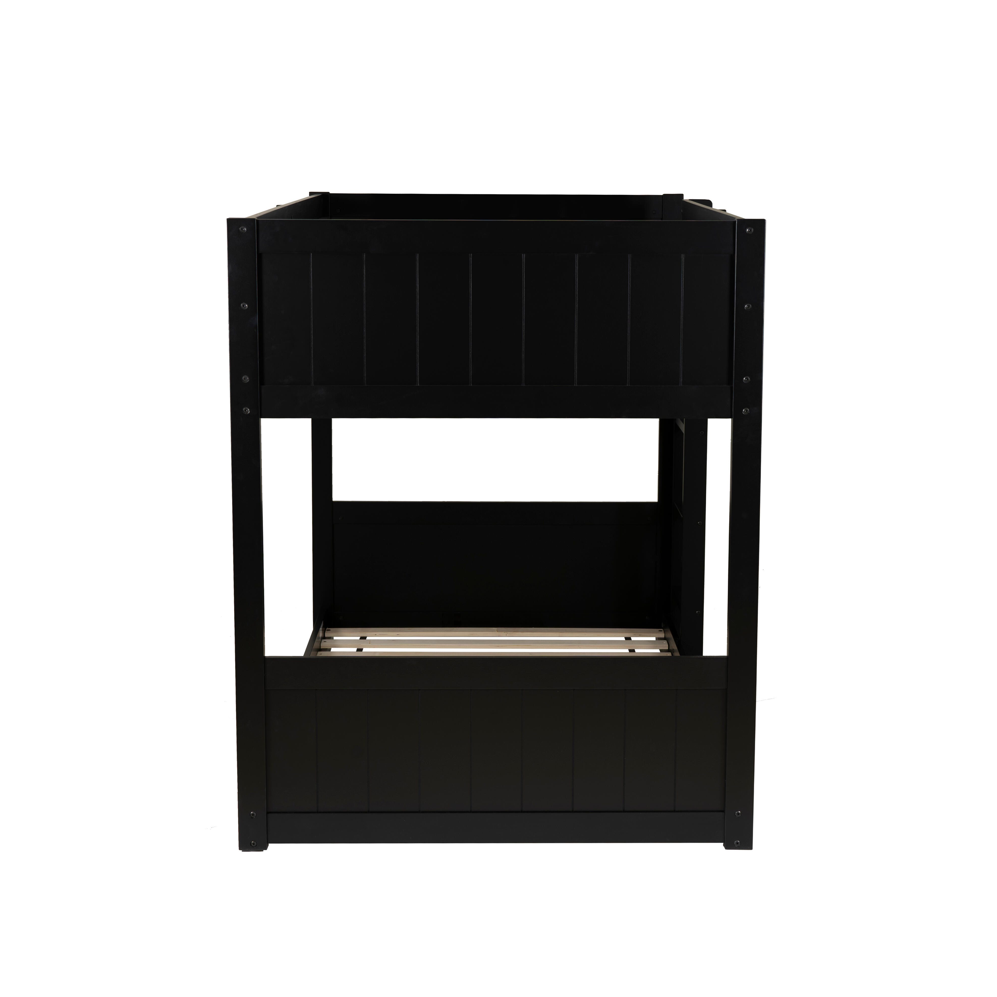 Linon Quinn Twin Bunk Bed, Black, large