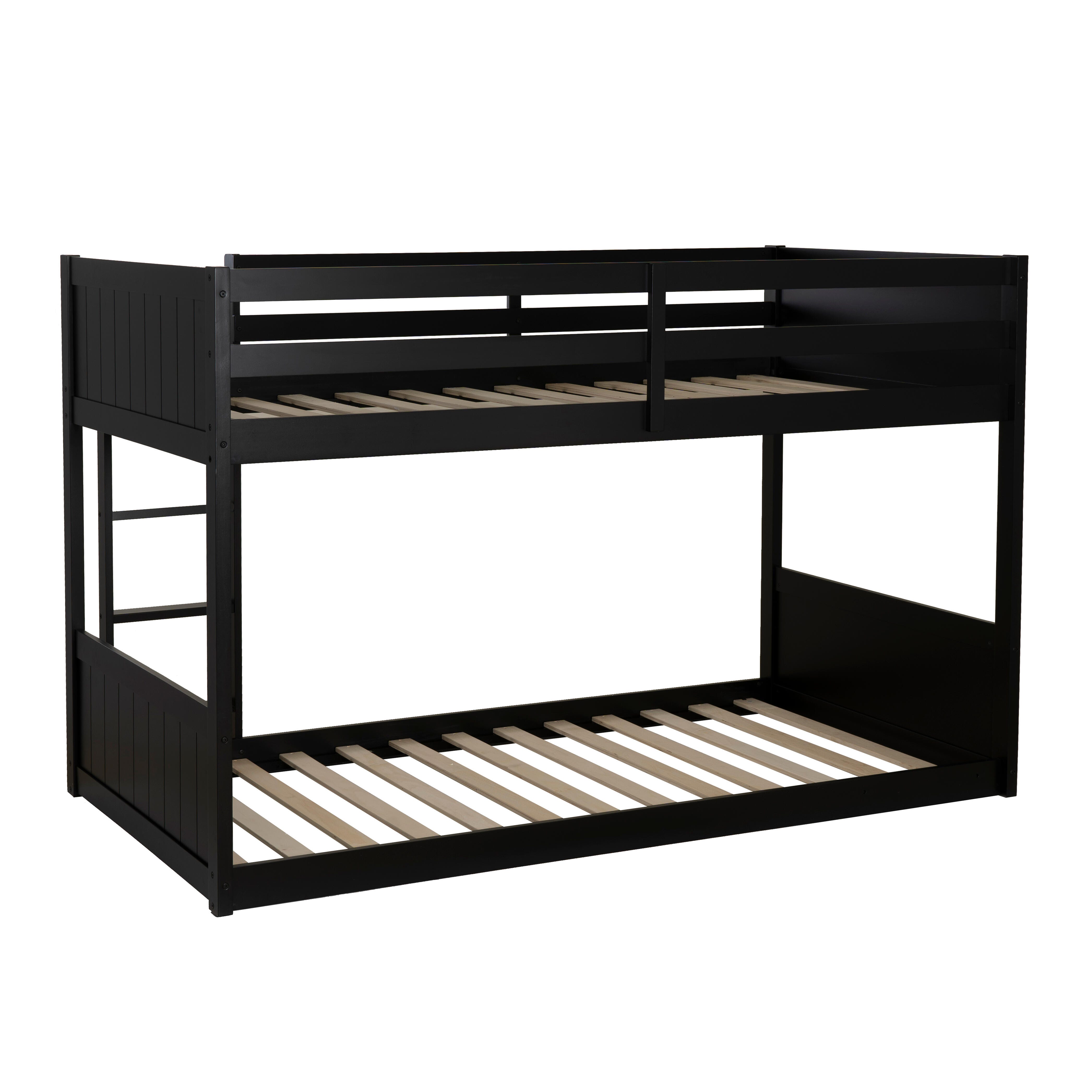 Linon Quinn Twin Bunk Bed, Black, large