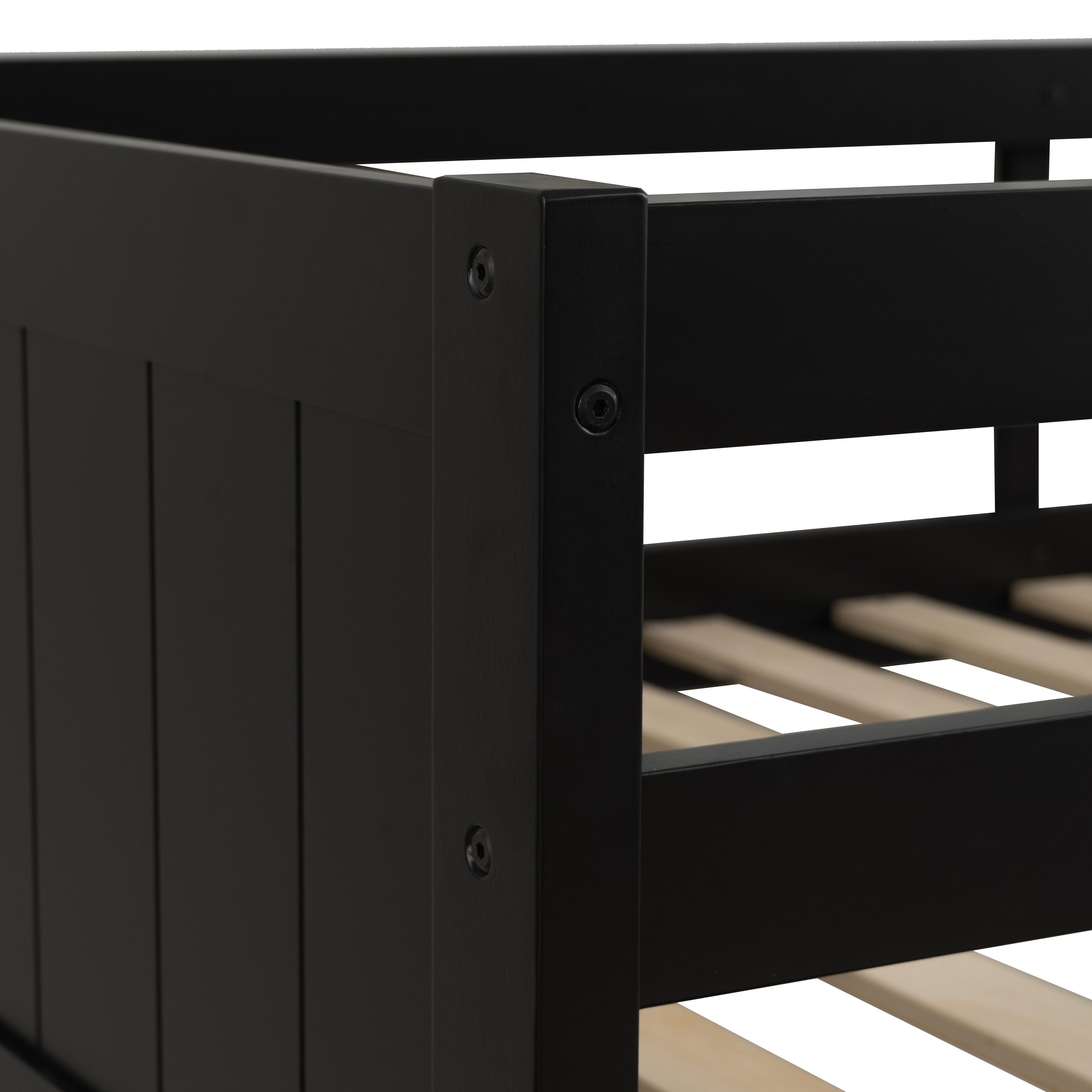 Linon Quinn Twin Bunk Bed, Black, large