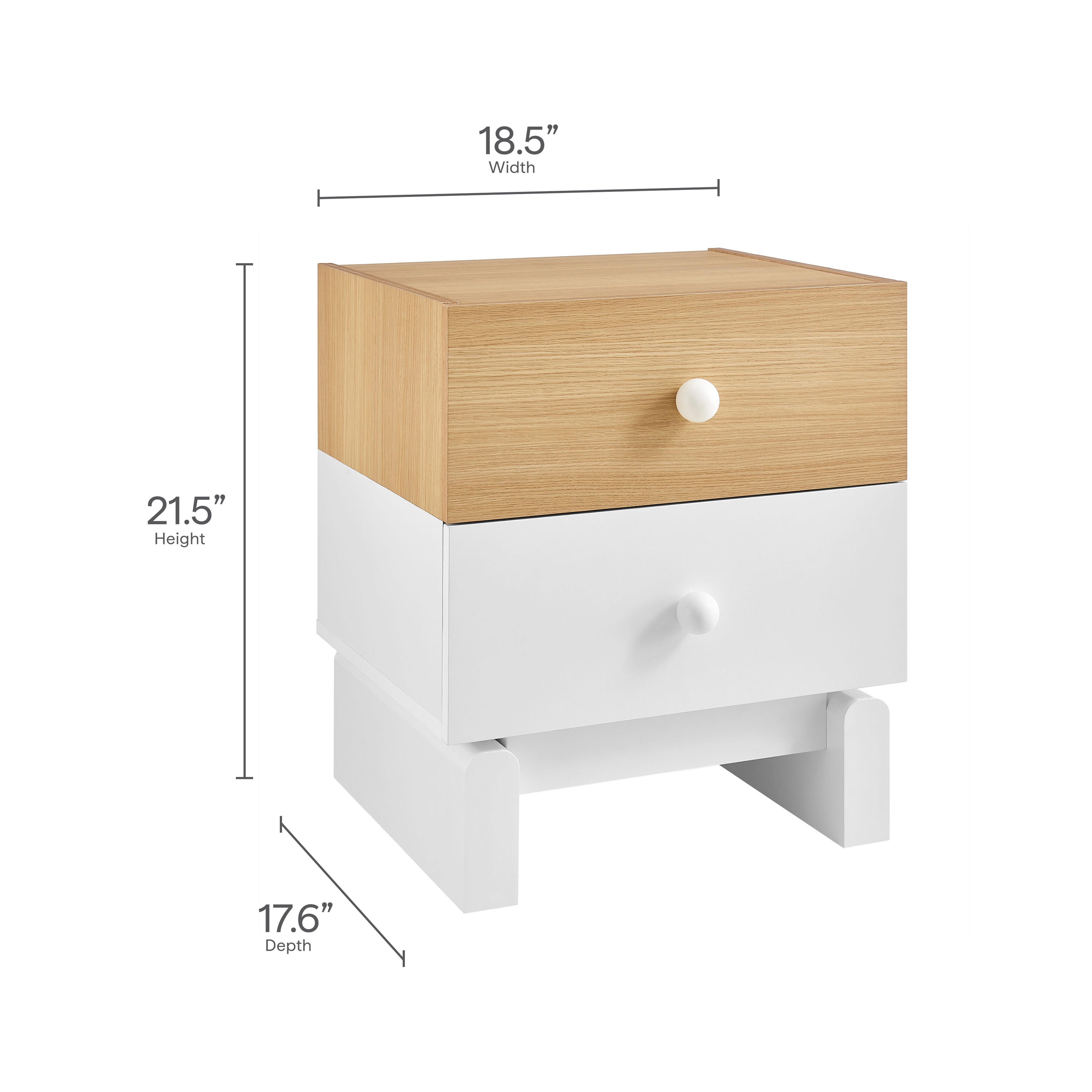 Modway Nolia 18" 2 Drawer Nightstand, , large
