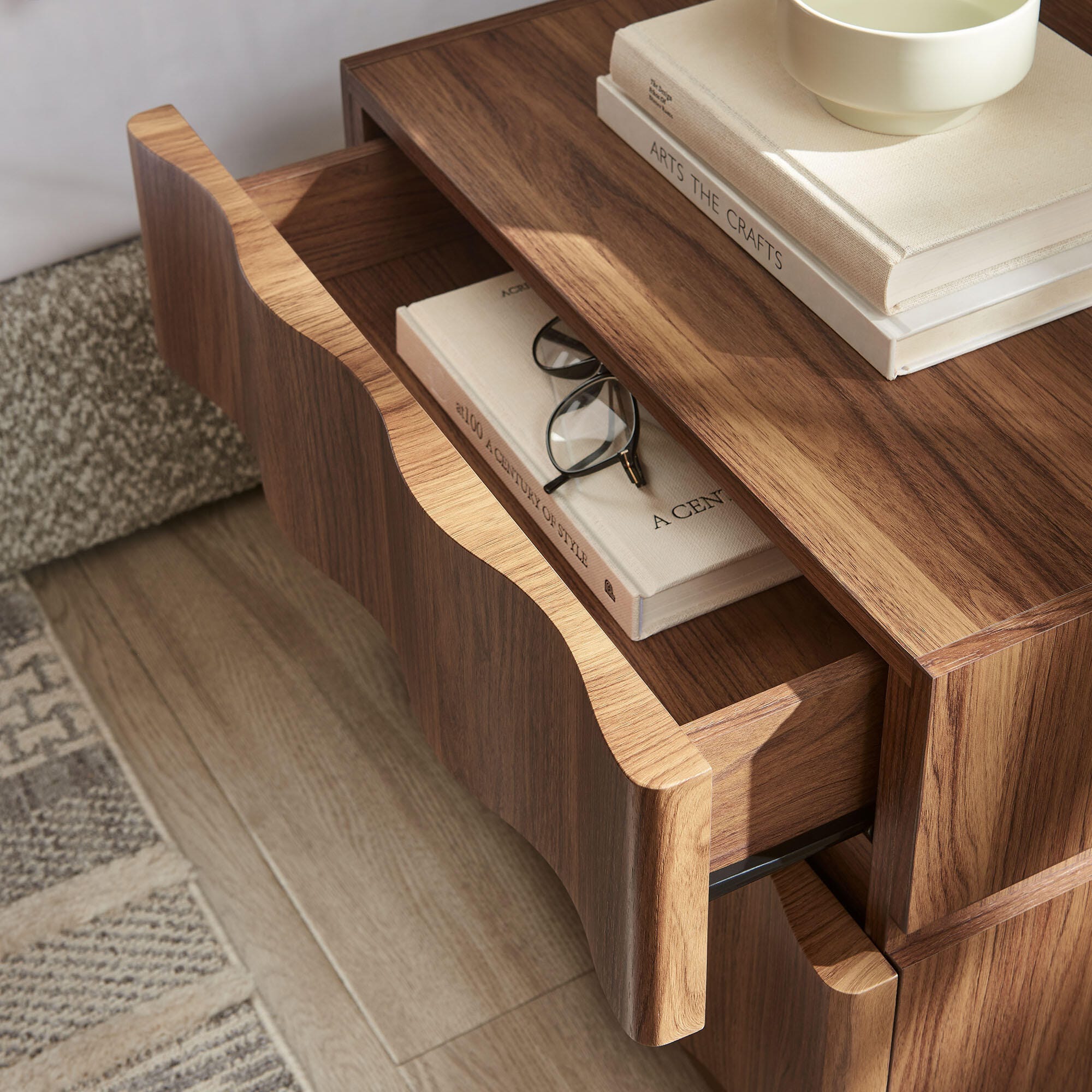 Modway Isola 22" 2 Drawer Nightstand, Walnut, large