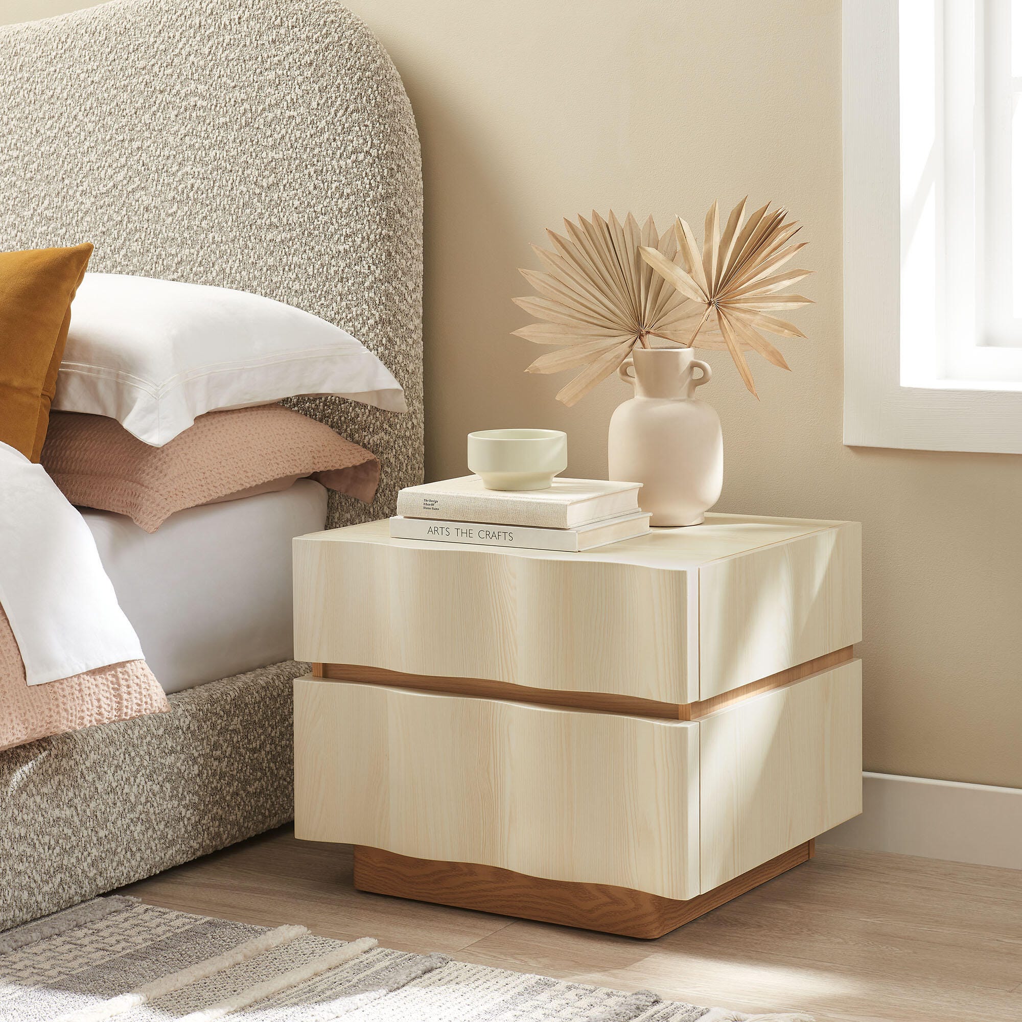 Modway Isola 22" 2 Drawer Nightstand, Light Oak, large