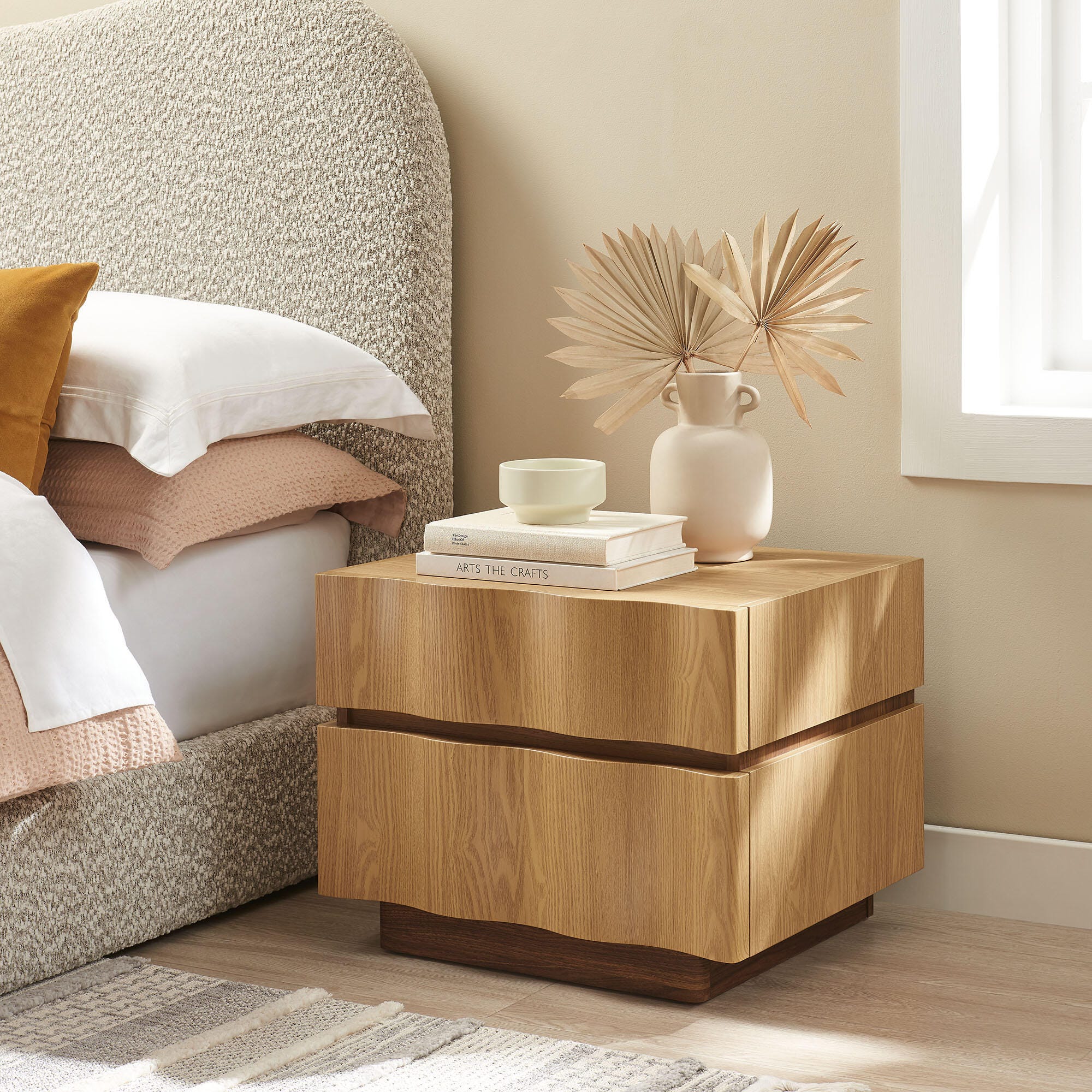Modway Isola 22" 2 Drawer Nightstand, Natural Oak, large