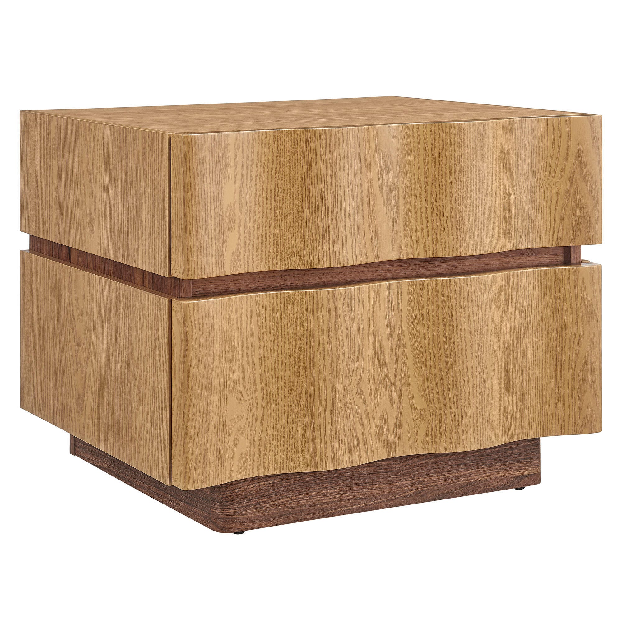Modway Isola 22" 2 Drawer Nightstand, Natural Oak, large