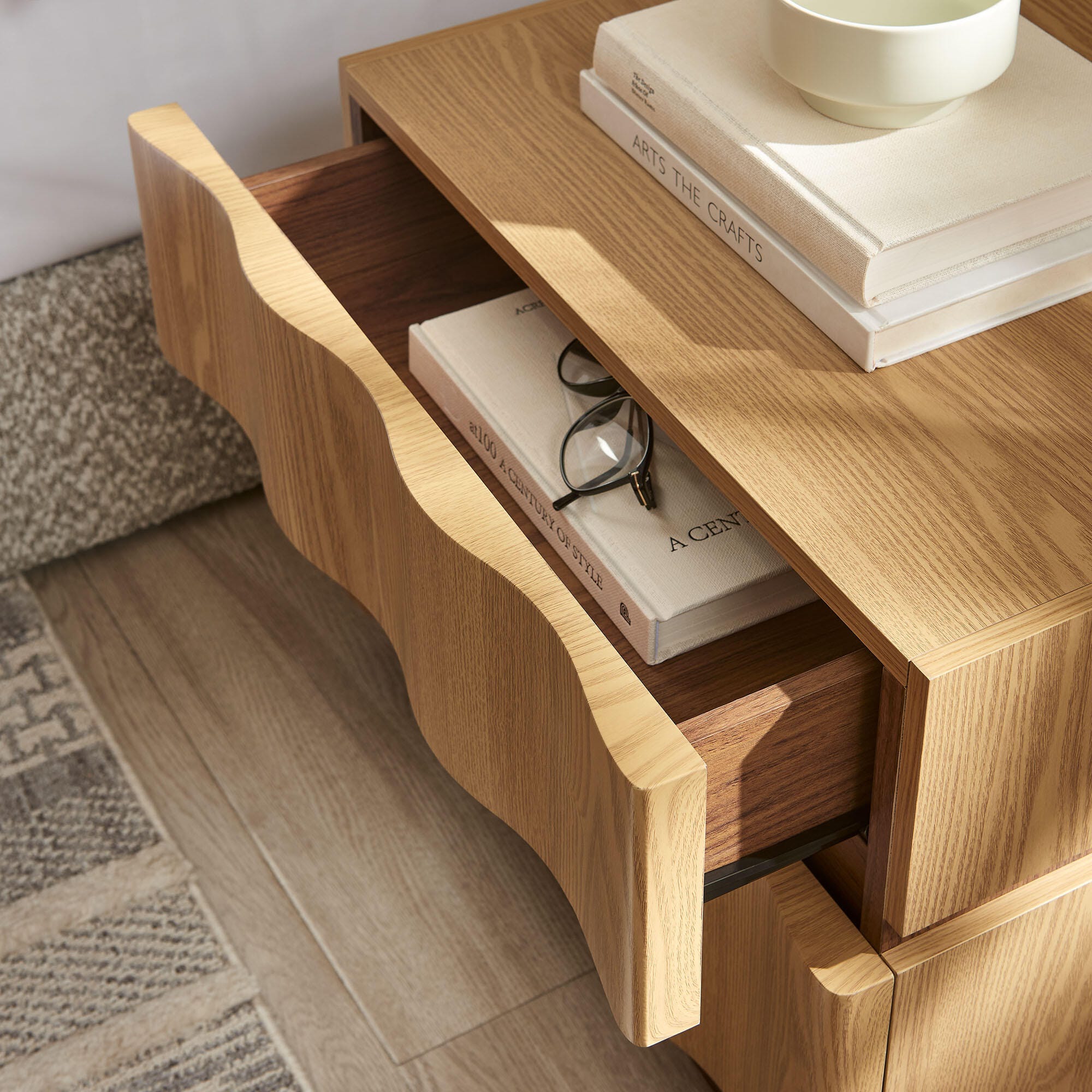 Modway Isola 22" 2 Drawer Nightstand, Natural Oak, large