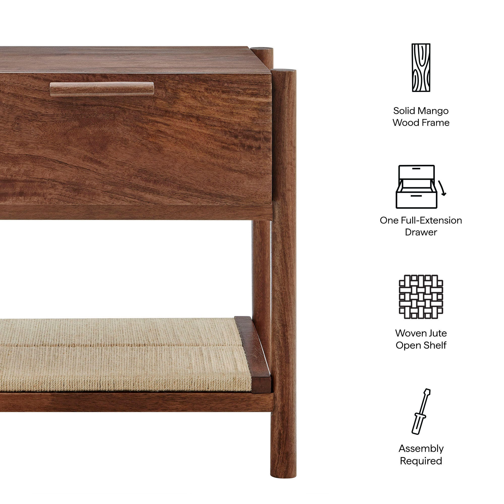 Modway Oswin 23" 1 Drawer Nightstand, , large