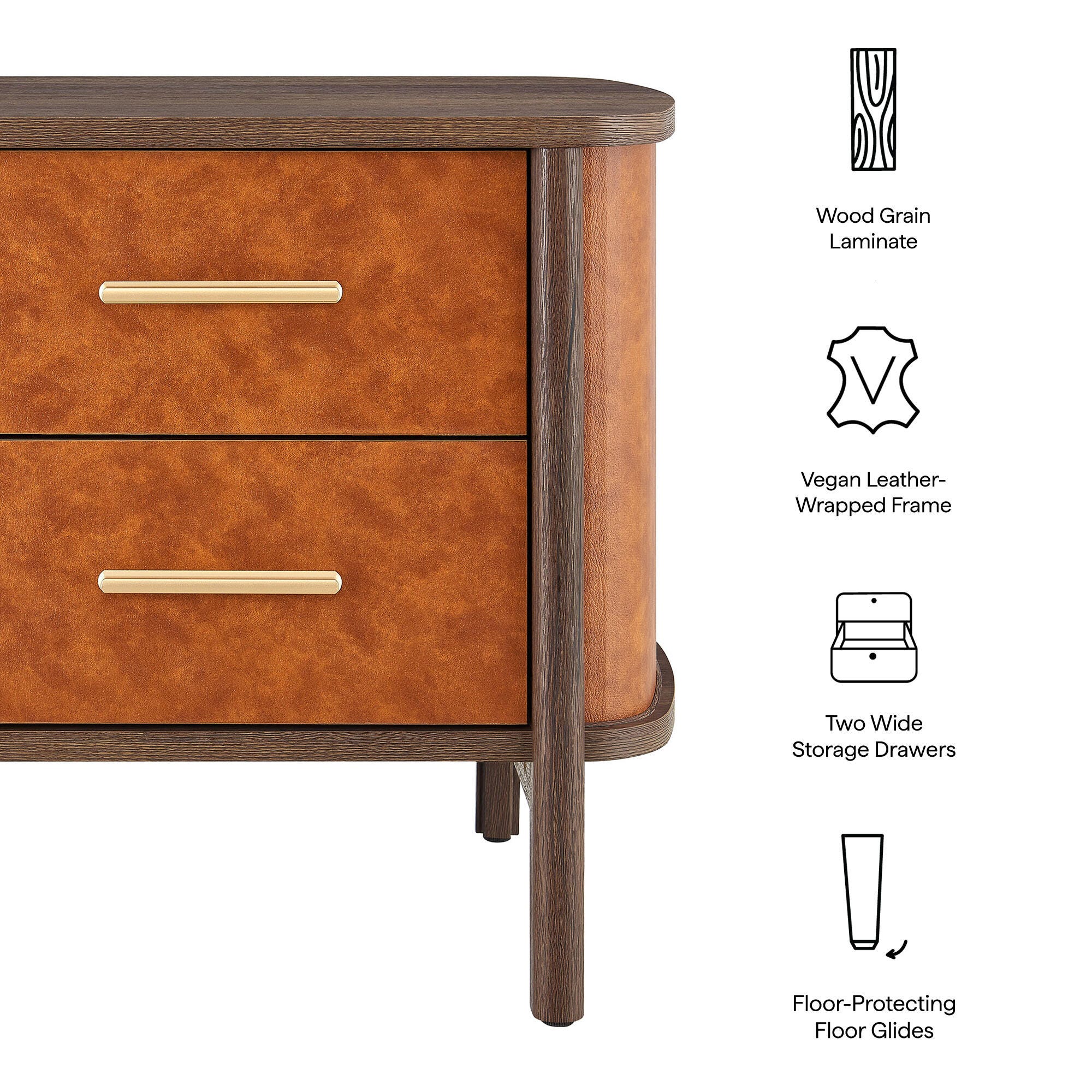 Modway Coralie 23" 2 Drawer Nightstand, , large