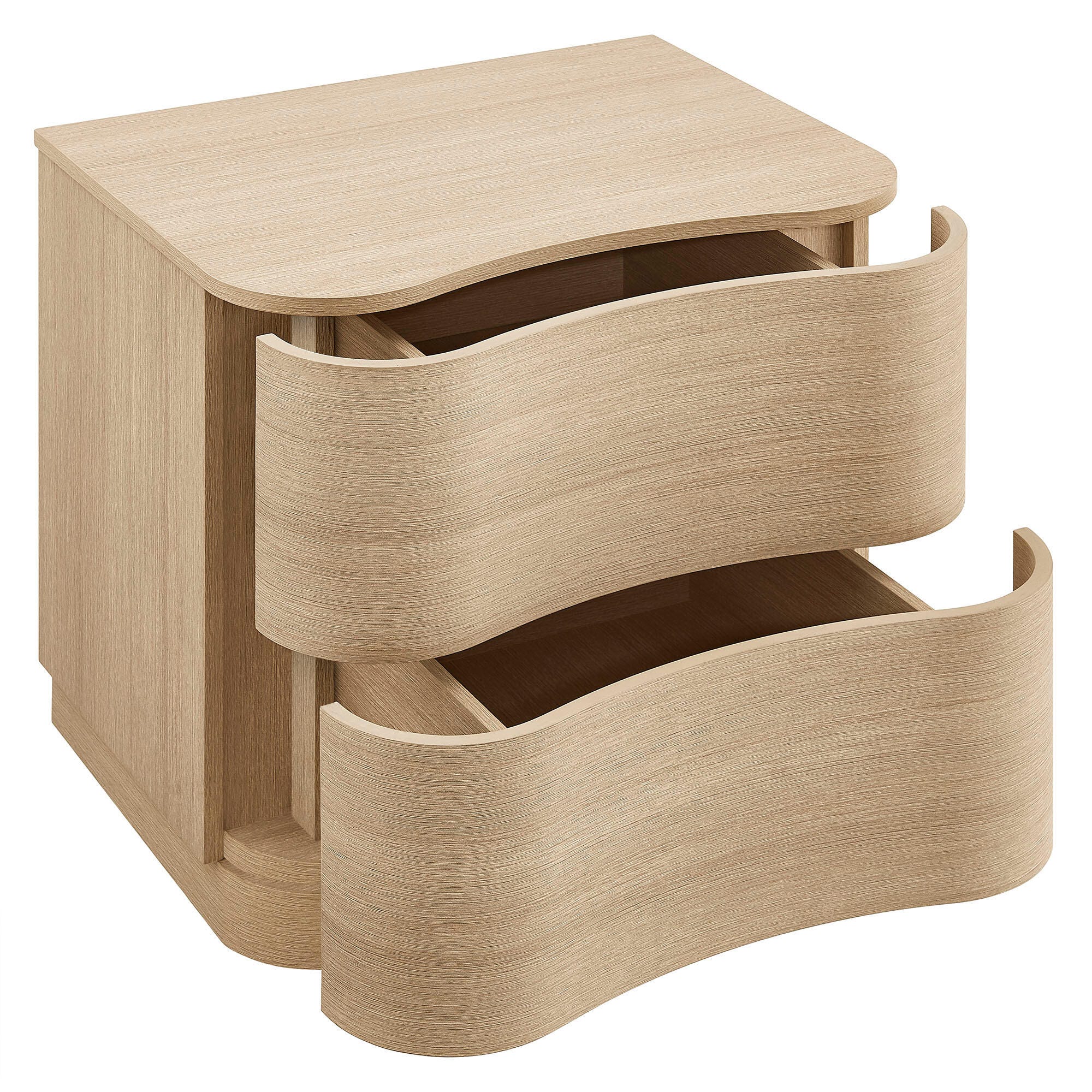 Modway Mirae 24" 2 Drawer Nightstand, Sand Oak, large