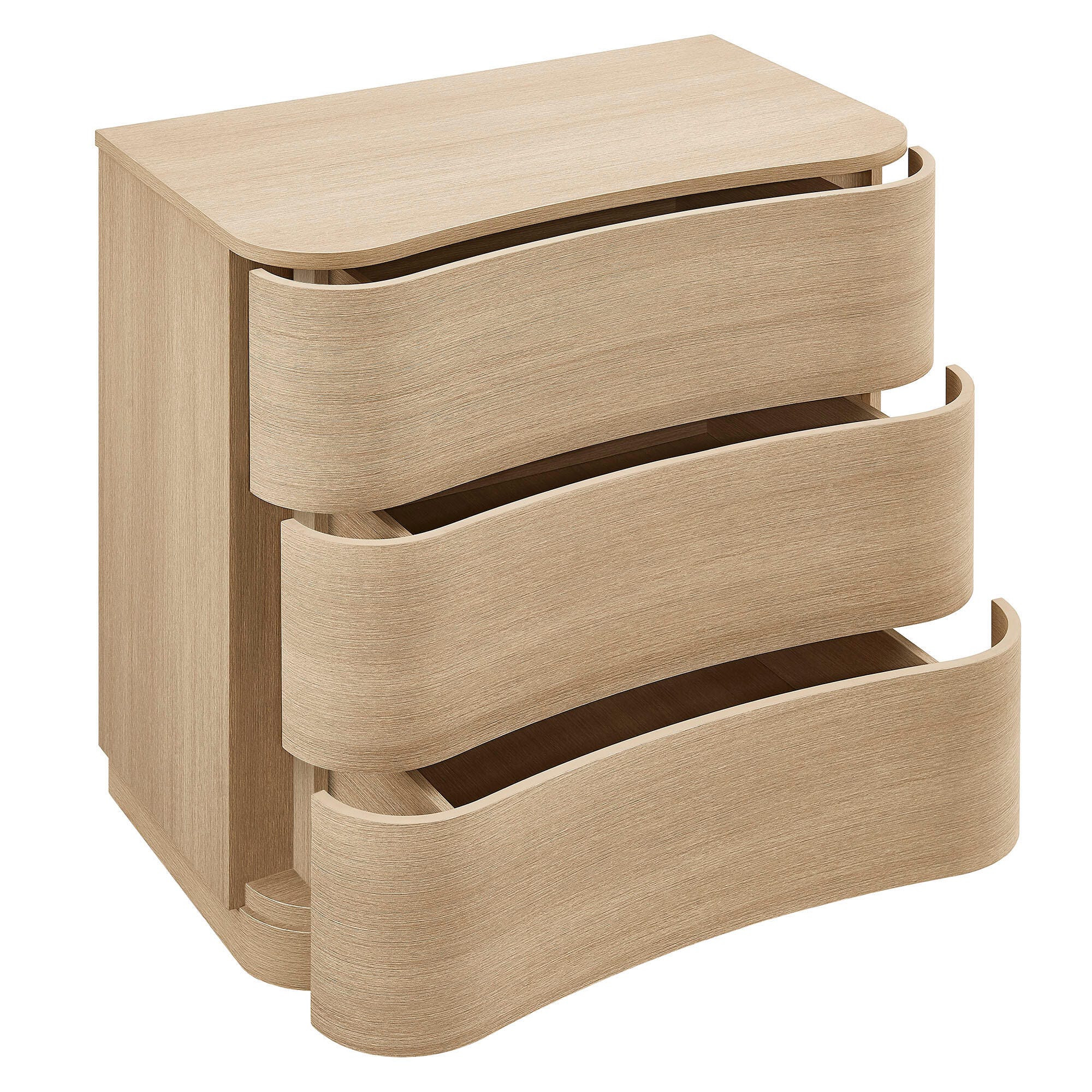 Modway Mirae 3 Drawer Dresser, Light Brown, large