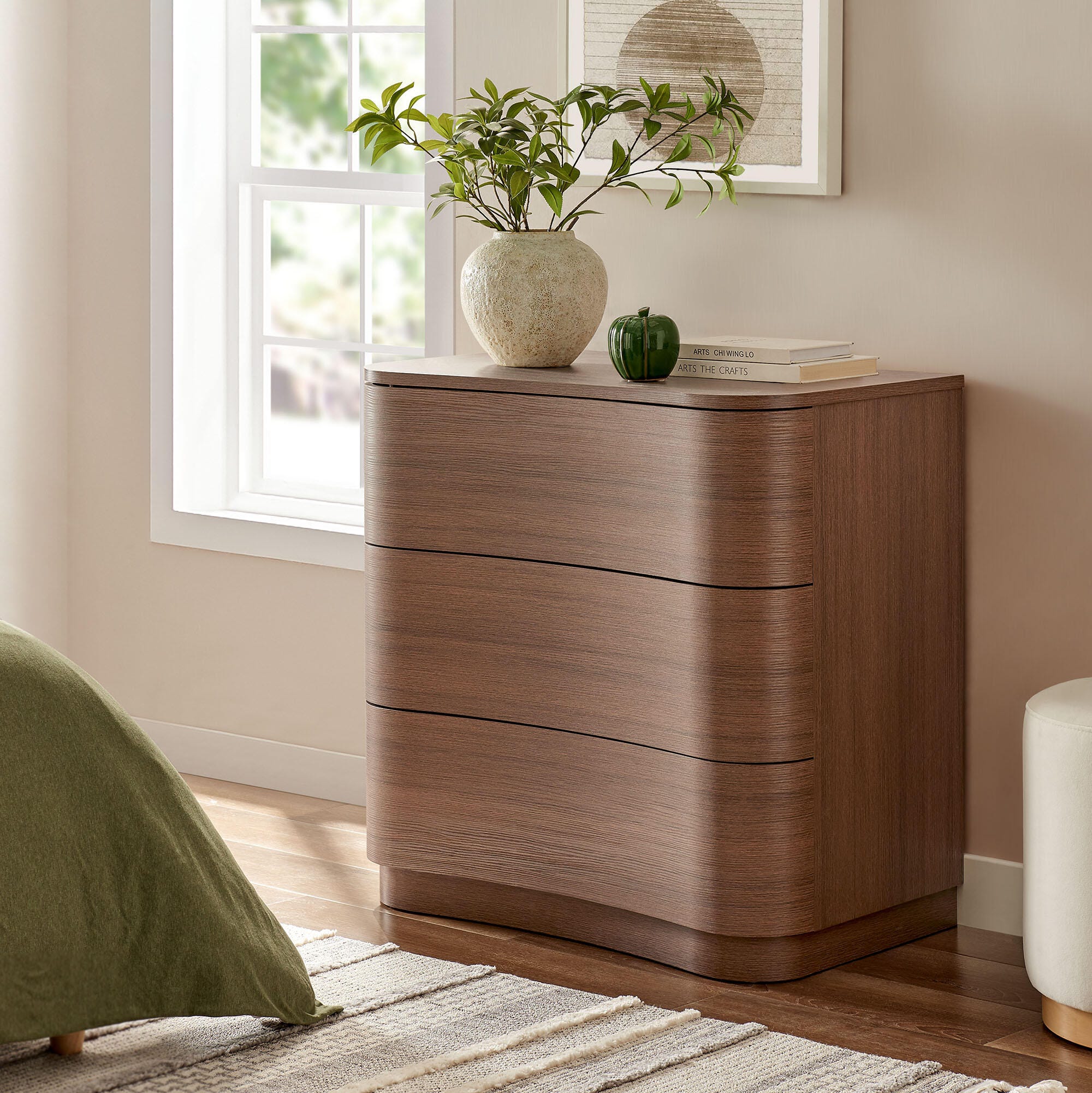 Modway Mirae 3 Drawer Dresser, Brushed Brown, large