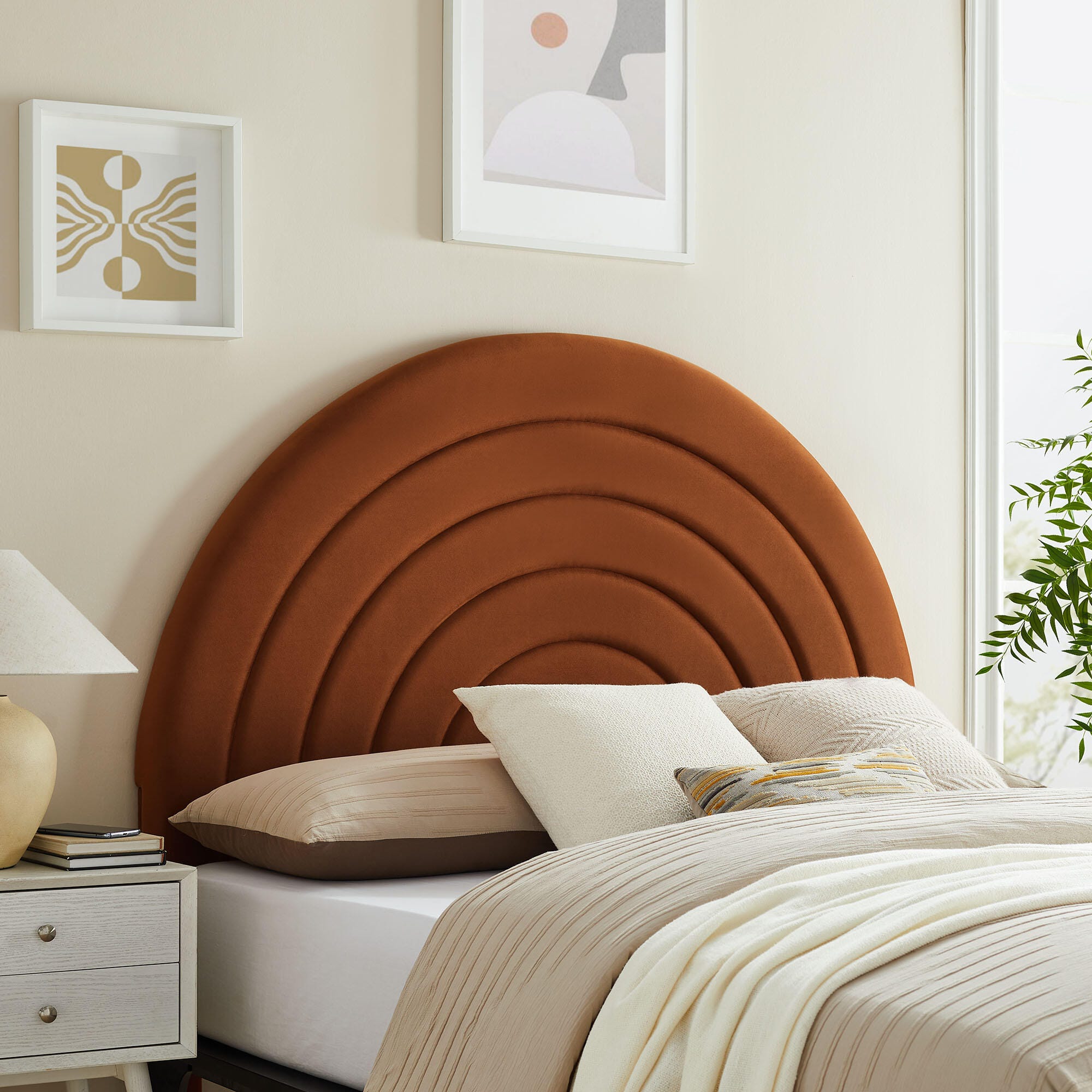 Modway Solana Arched Full Headboard, Rust, large