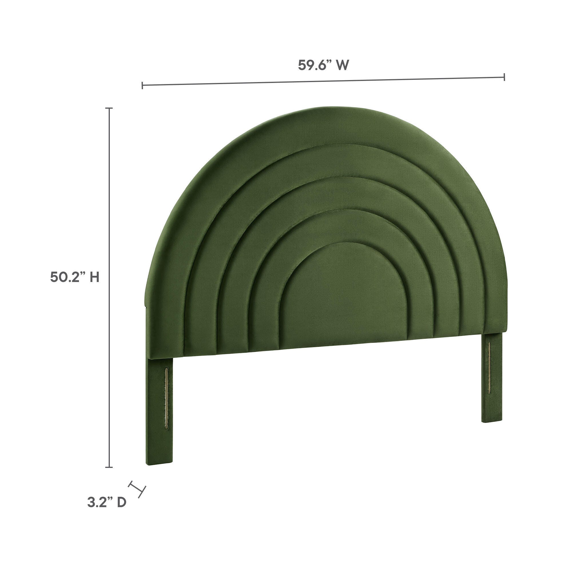 Modway Solana Arched Full Headboard, Moss Green, large
