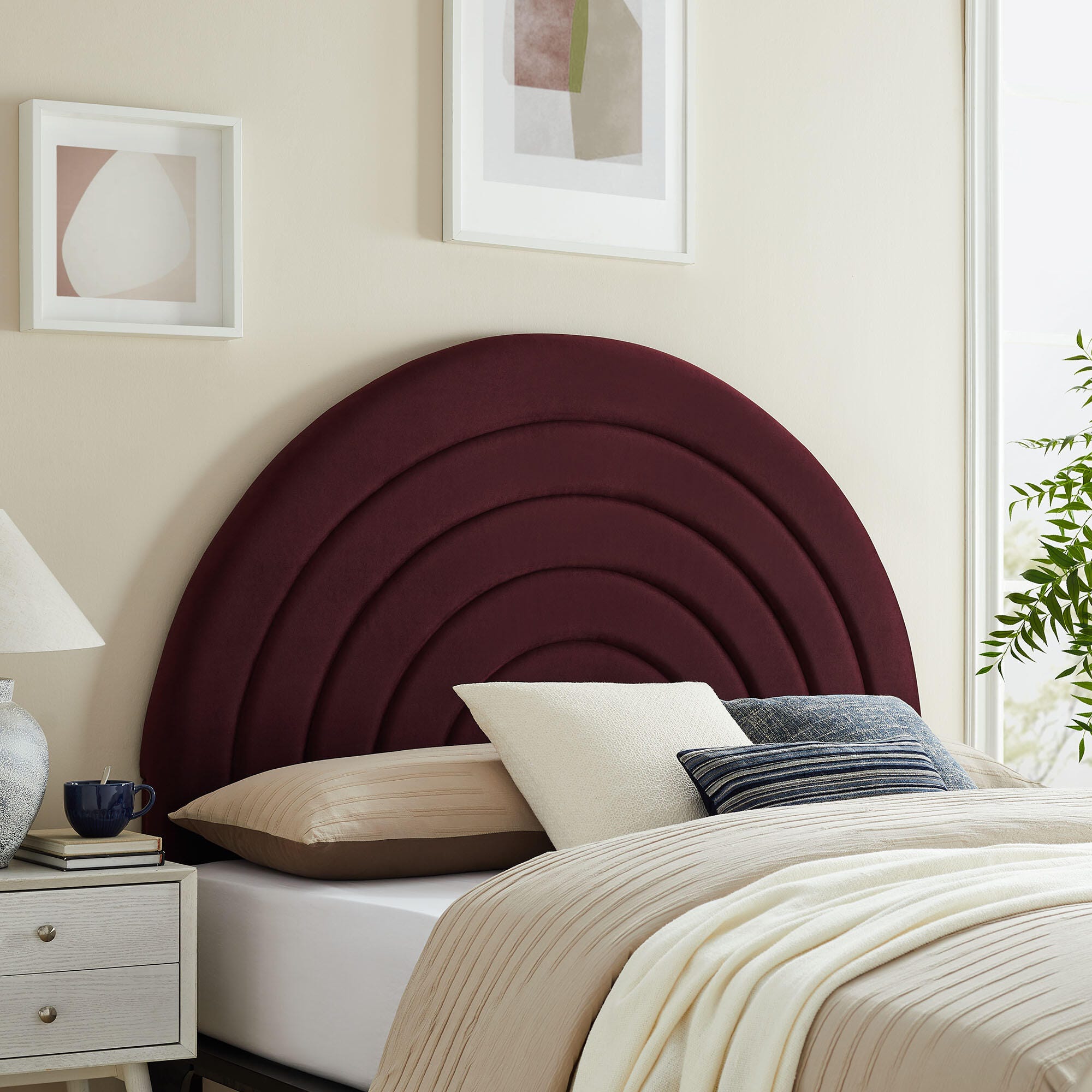 Modway Solana Arched Full Headboard, Purple, large