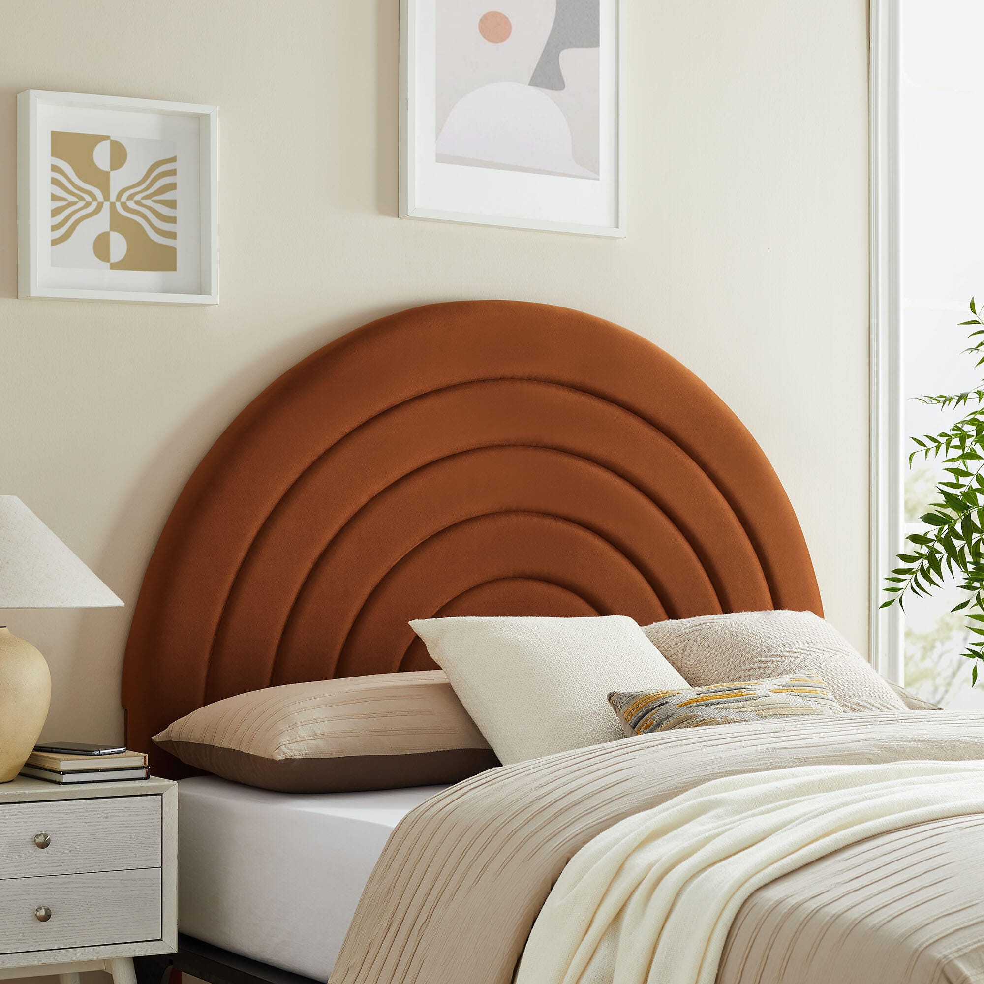 Modway Solana Arched Queen Headboard, Rust, large