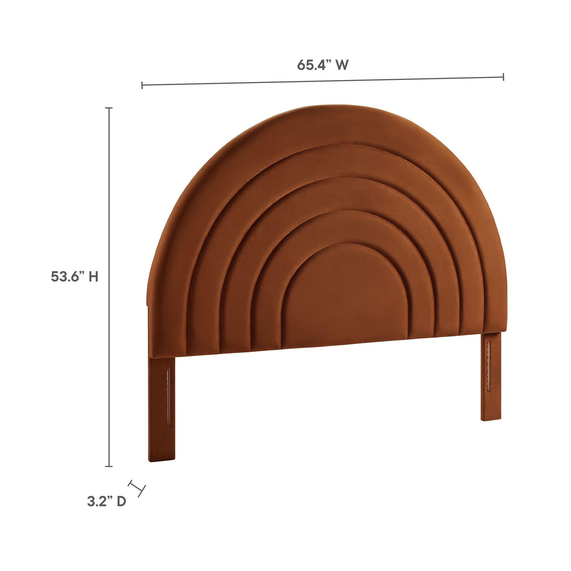 Modway Solana Arched Queen Headboard, Rust, large
