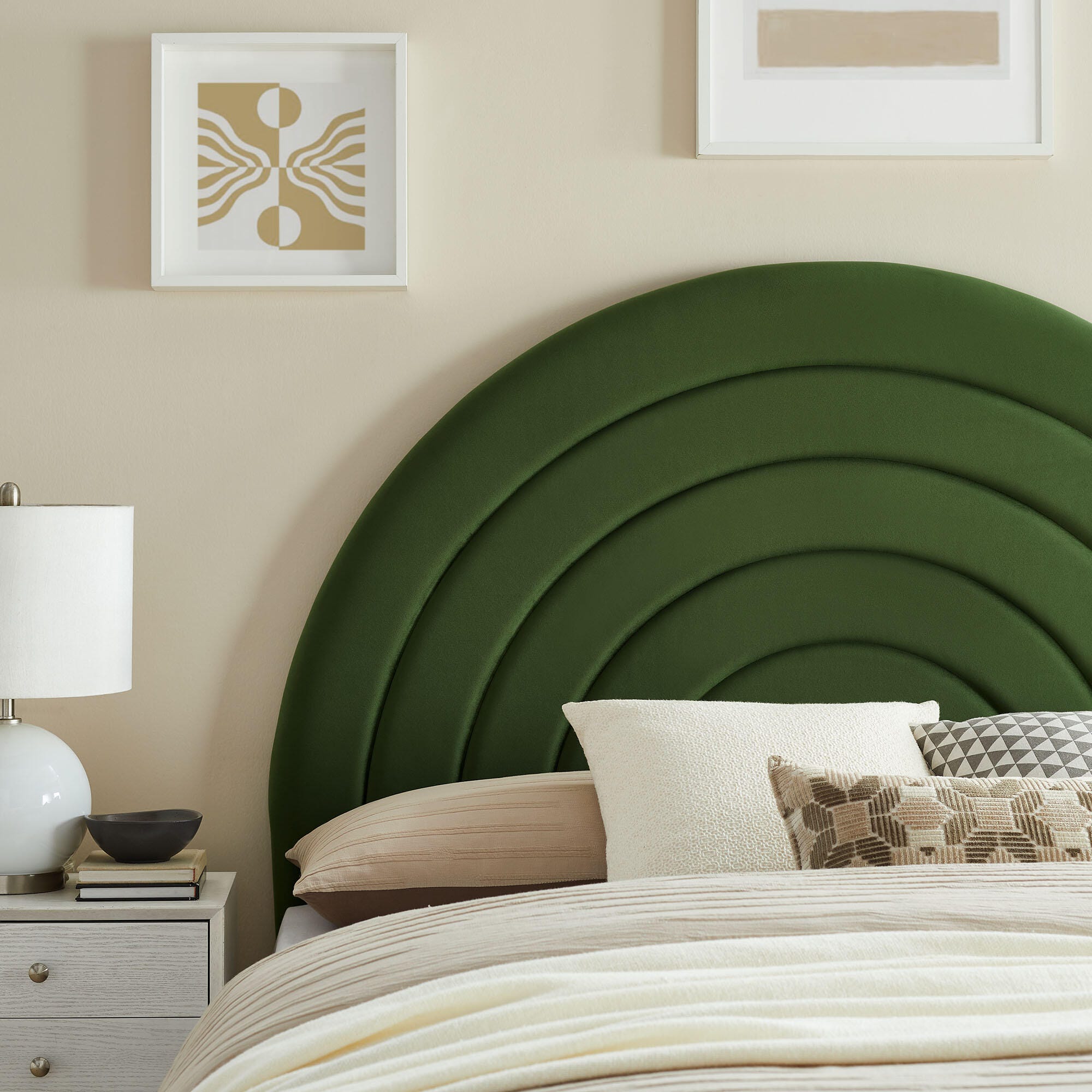 Modway Solana Arched Queen Headboard, Moss Green, large