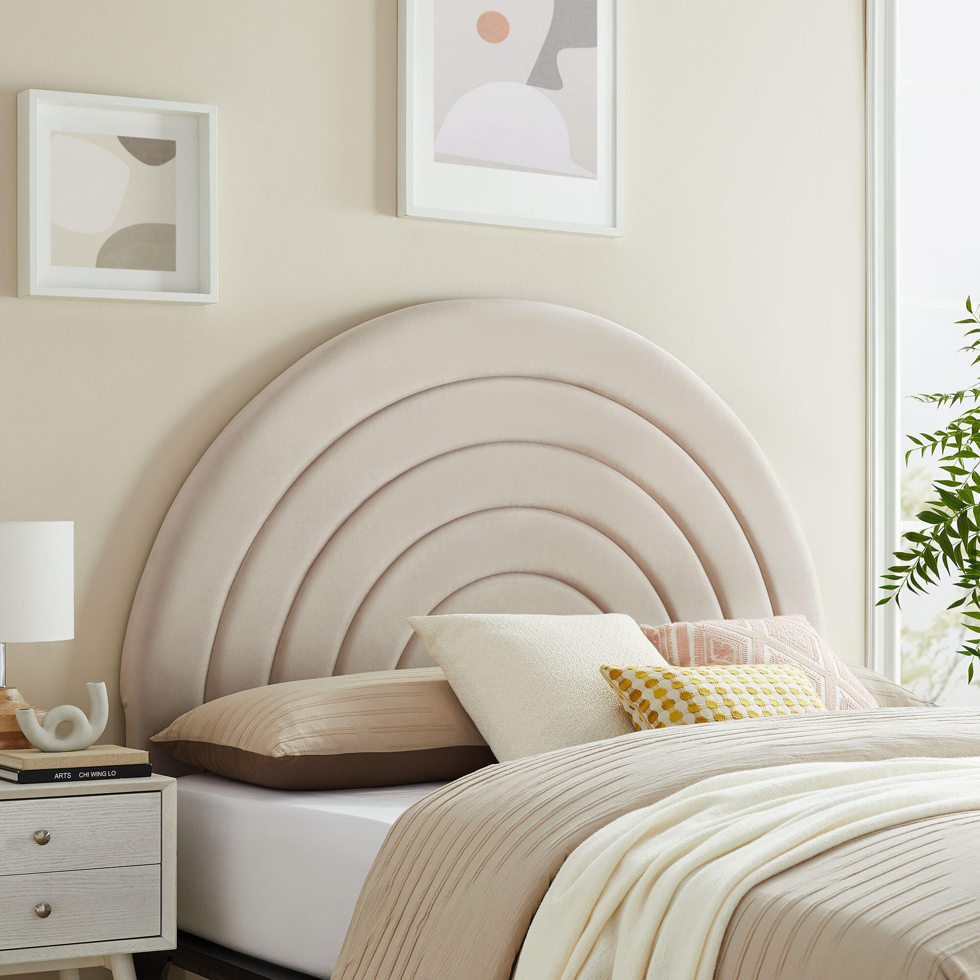 Modway Solana Arched Queen Headboard, Ivory, rollover