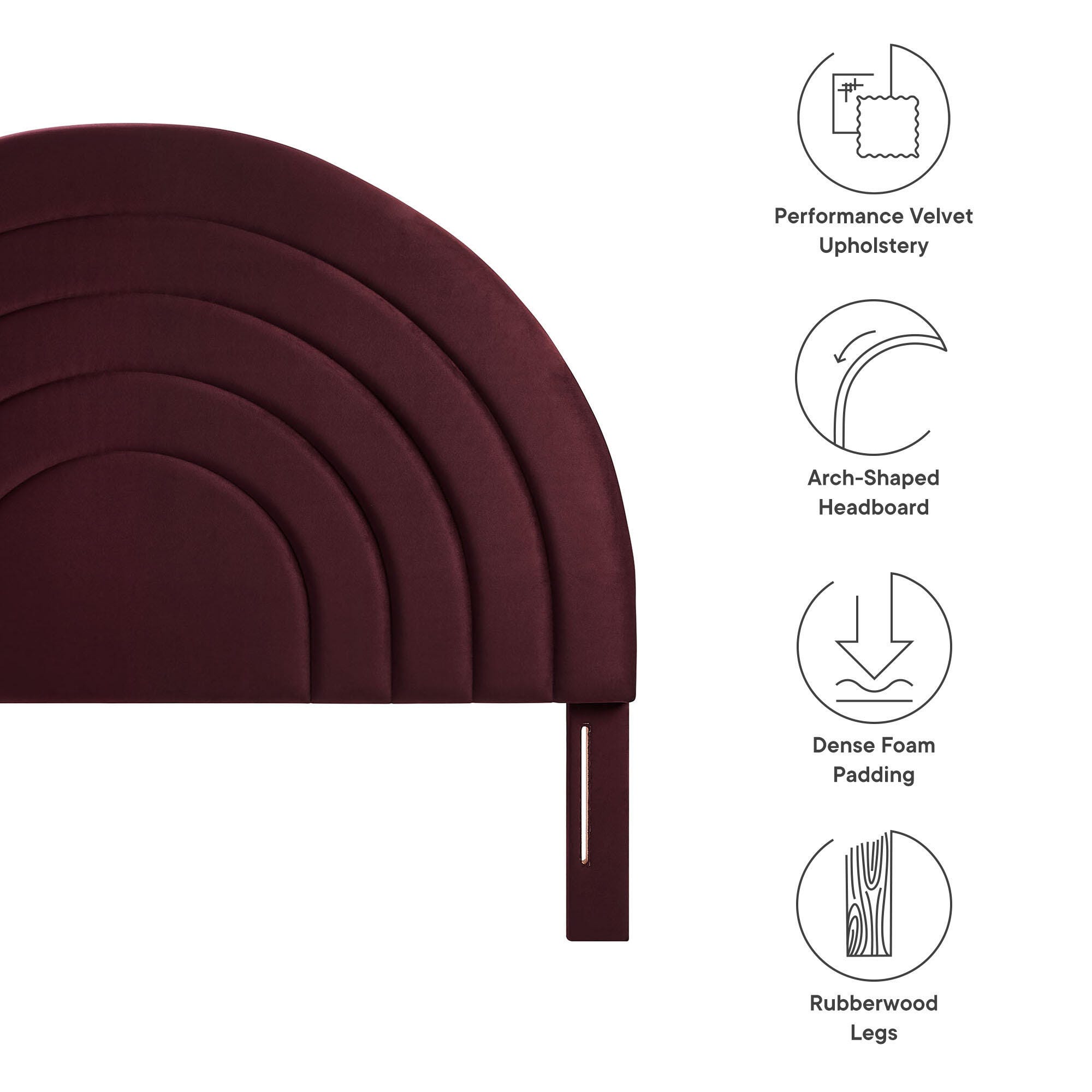 Modway Solana Arched Queen Headboard, Purple, large