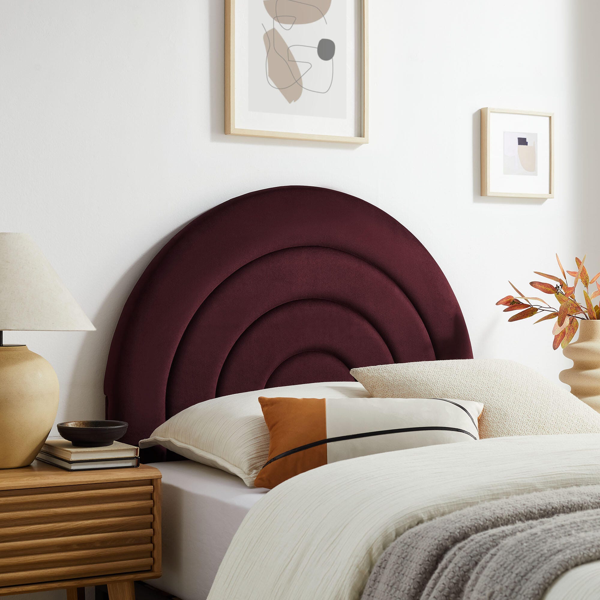 Modway Solana Arched Twin Headboard, Purple, rollover