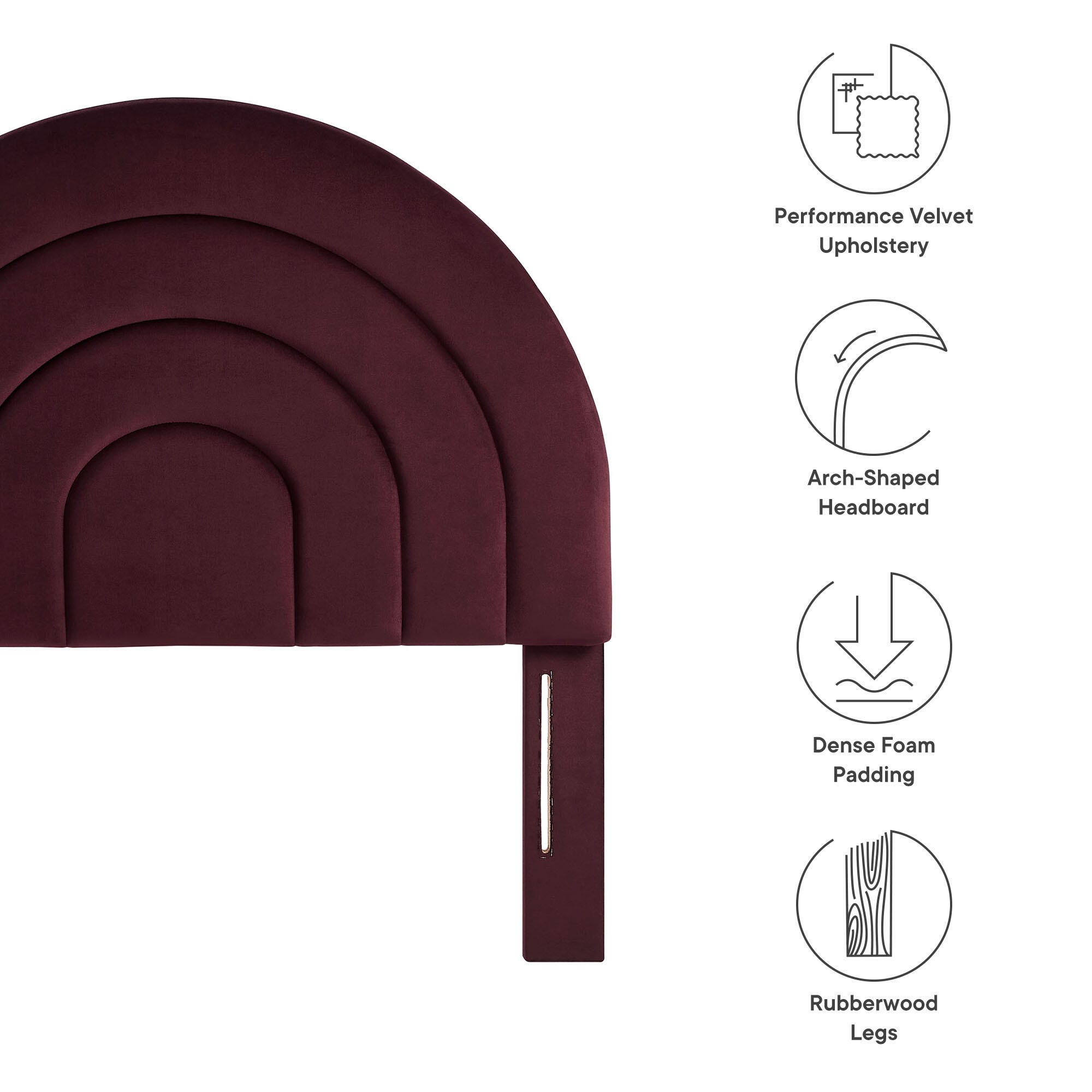 Modway Solana Arched Twin Headboard, Purple, large
