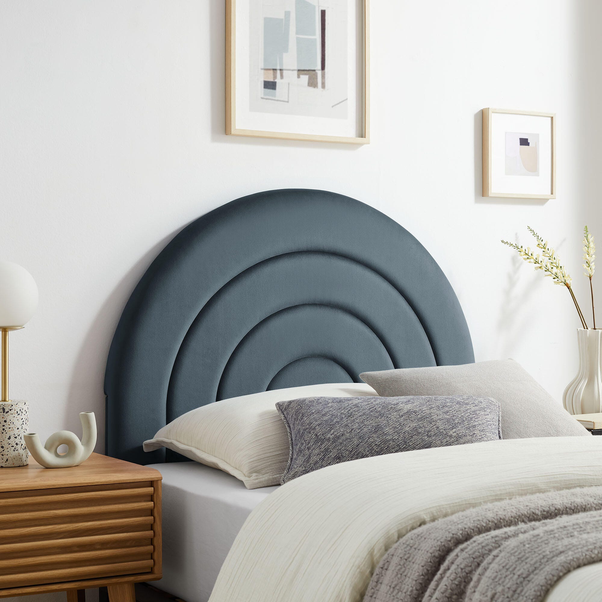 Modway Solana Arched Twin Headboard, Cadet Blue, rollover