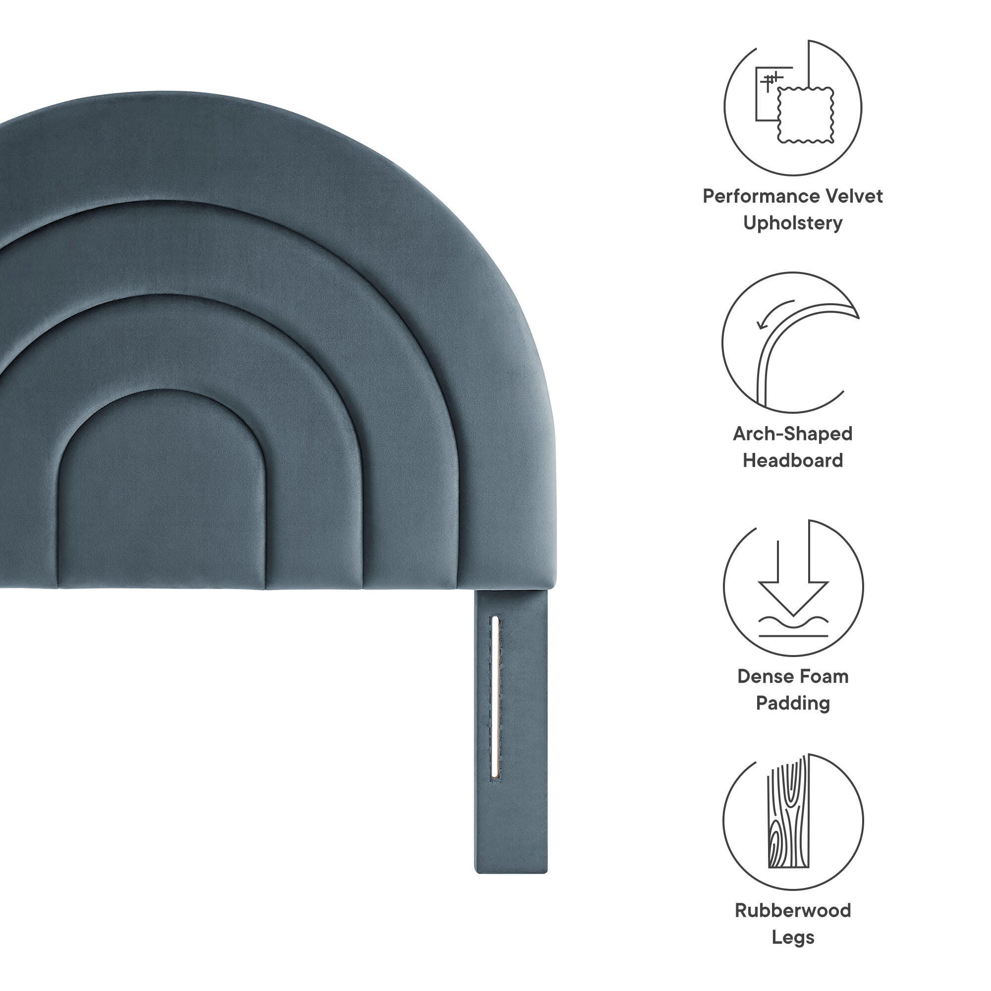 Modway Solana Arched Twin Headboard, Cadet Blue, large