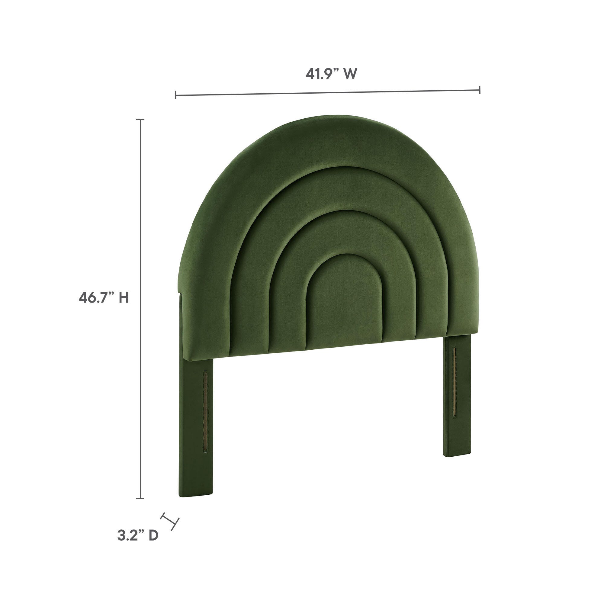Modway Solana Arched Twin Headboard, Moss Green, large