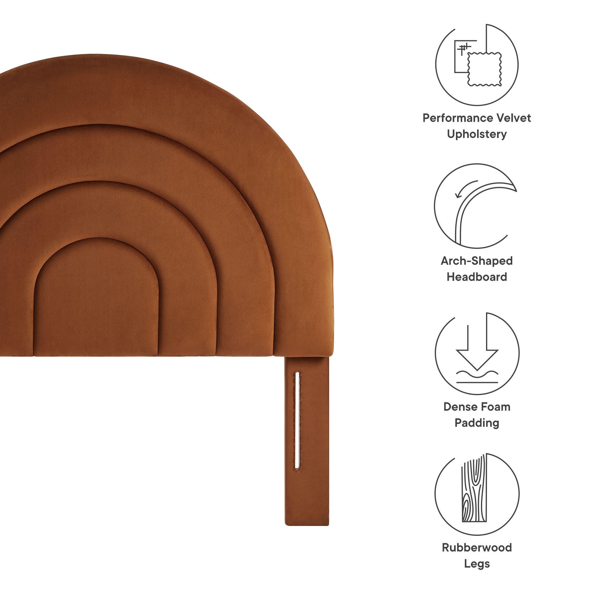 Modway Solana Arched Twin Headboard, Rust, large