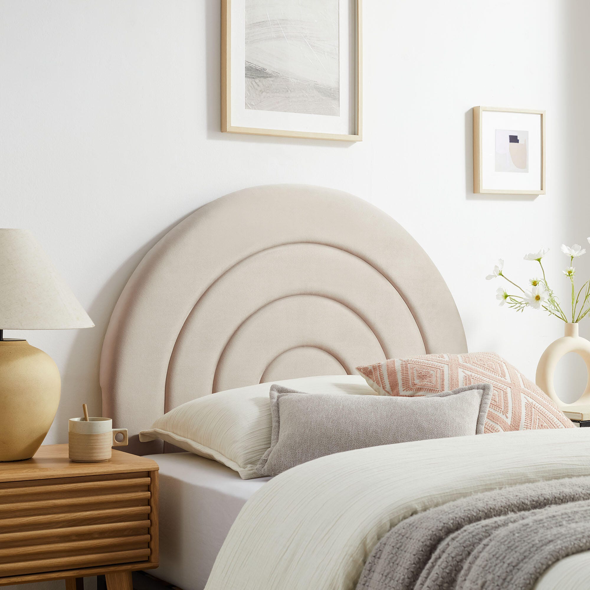 Modway Solana Arched Twin Headboard, Ivory, large