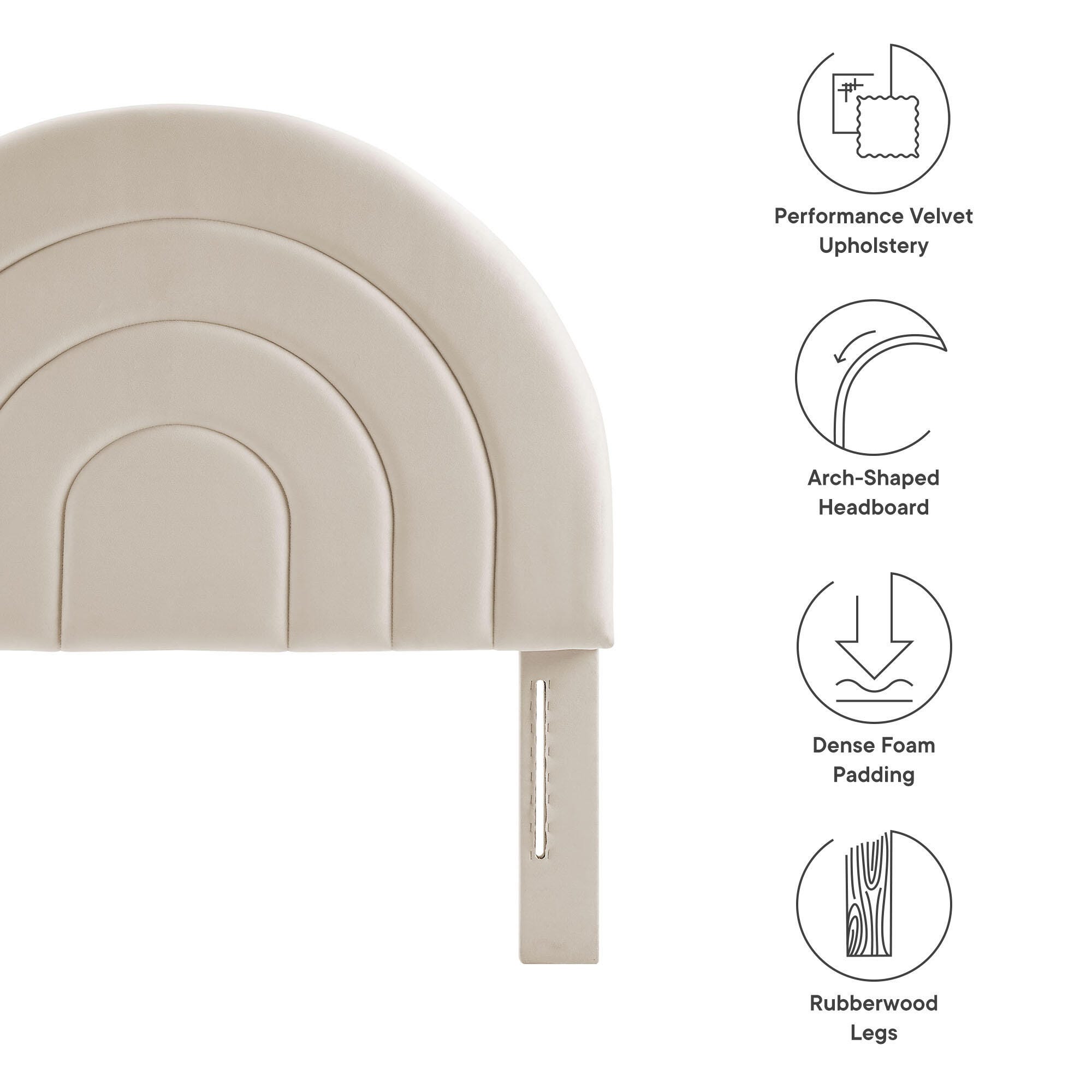 Modway Solana Arched Twin Headboard, Ivory, large