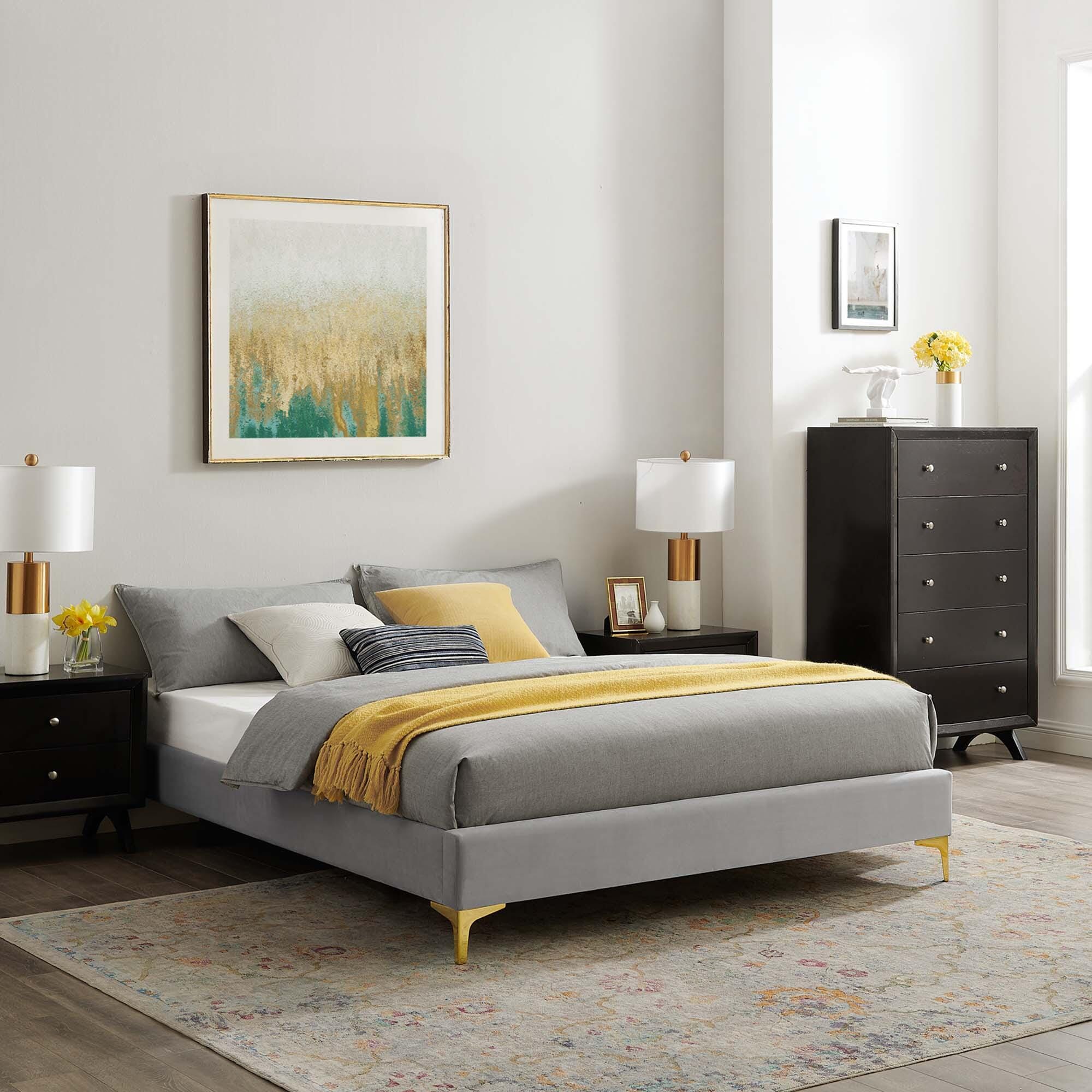 Modway Sutton Full Bed Frame, Light Gray