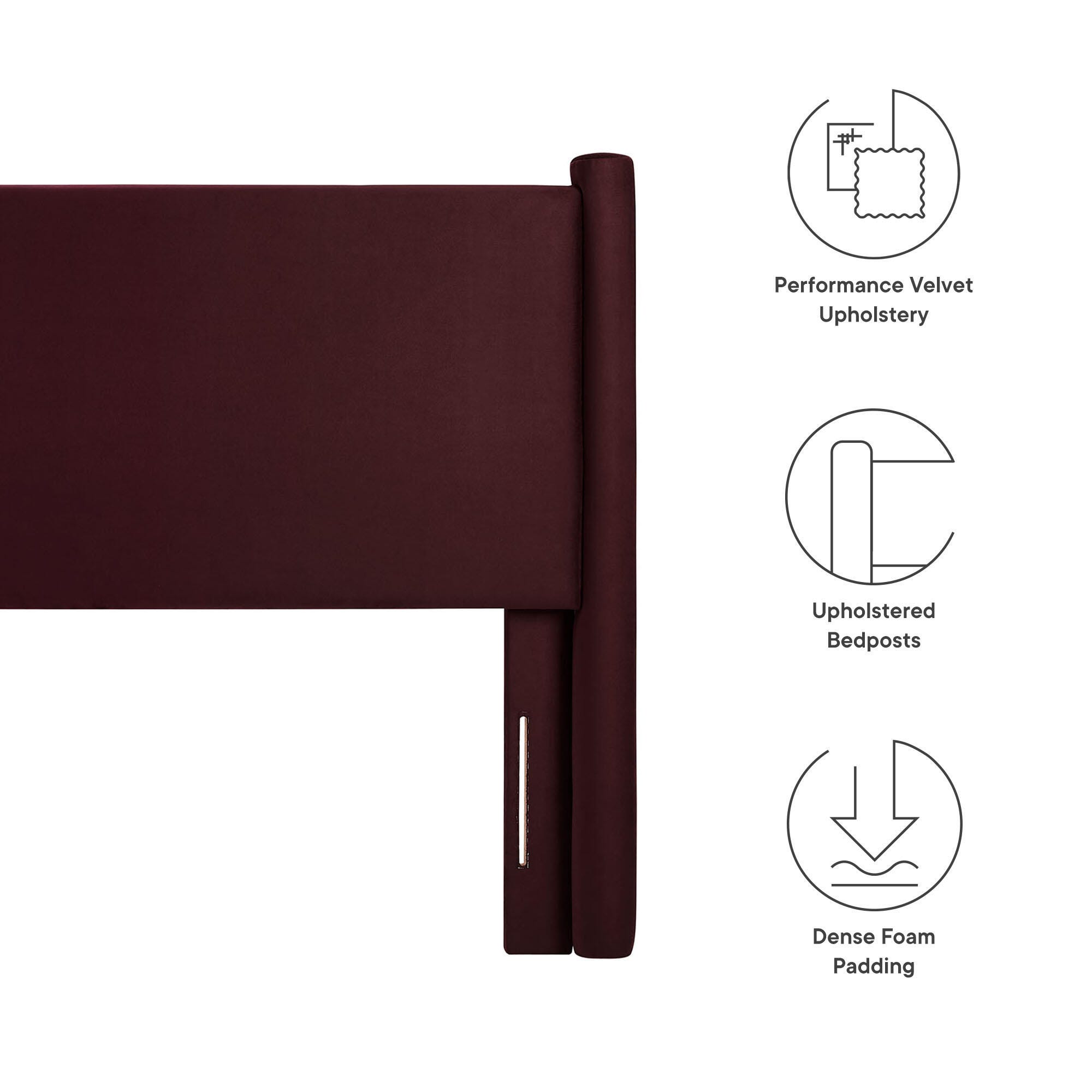Modway Rael Full Headboard, Purple, large