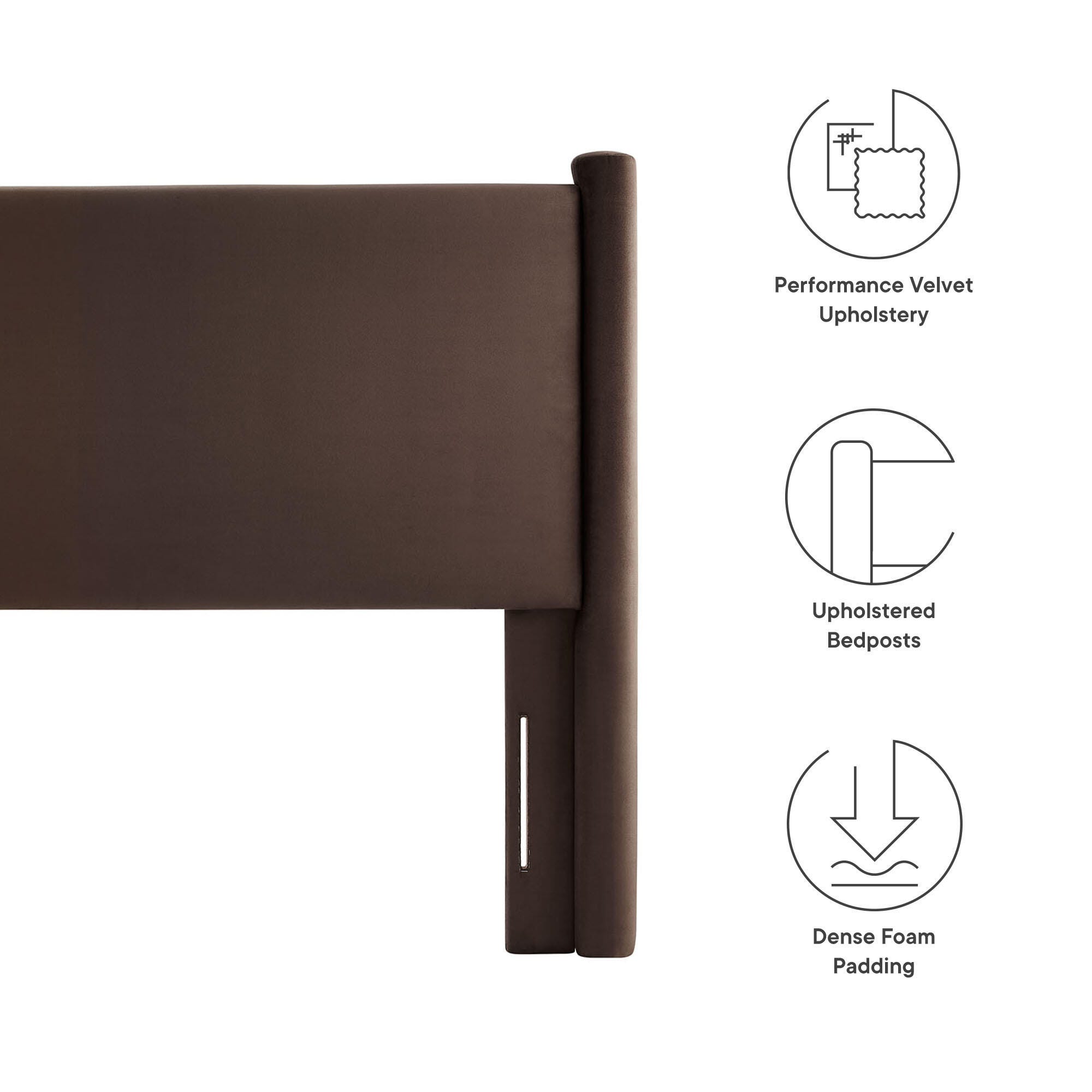 Modway Rael Full Headboard, Chocolate Brown, large