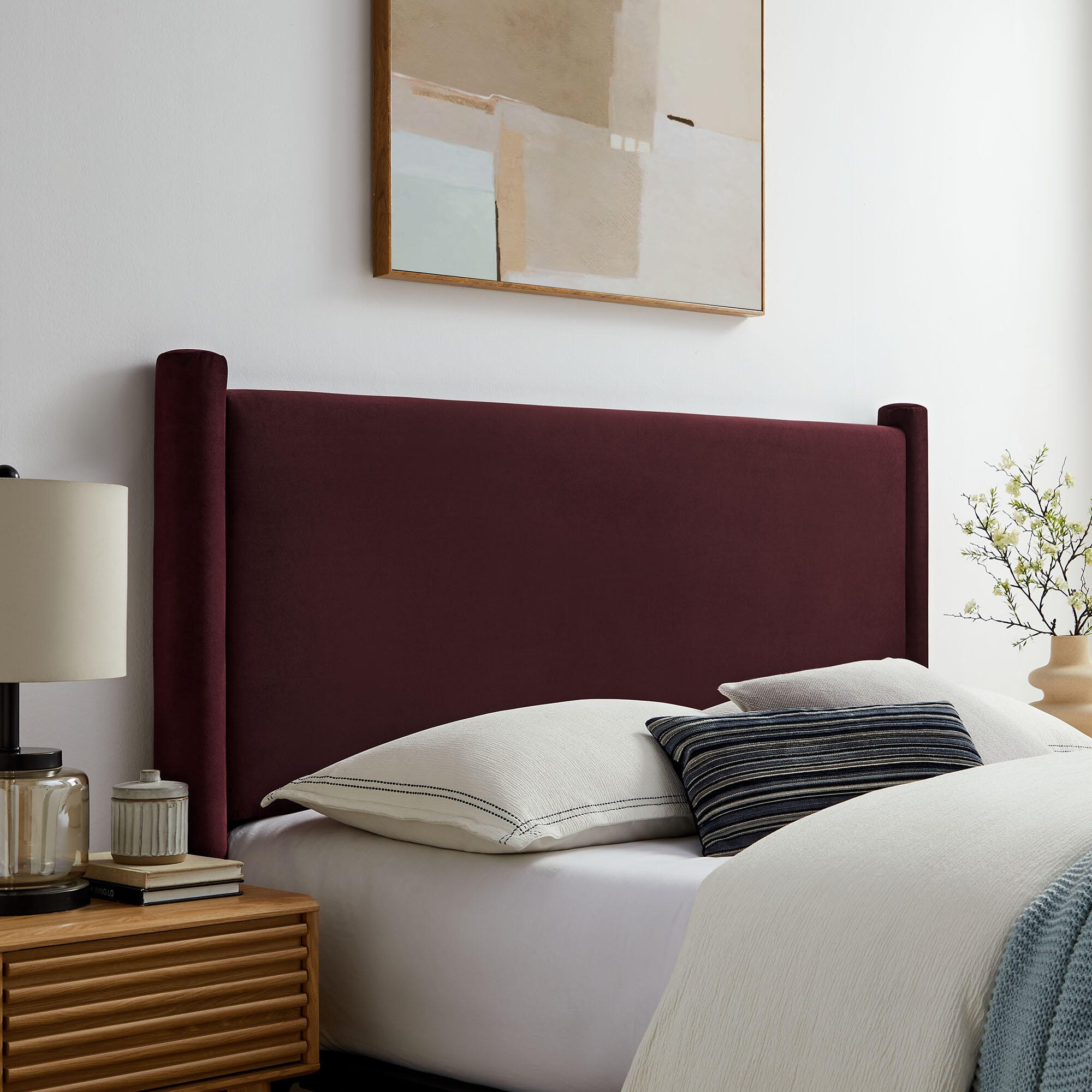 Modway Rael King Headboard, Purple, large