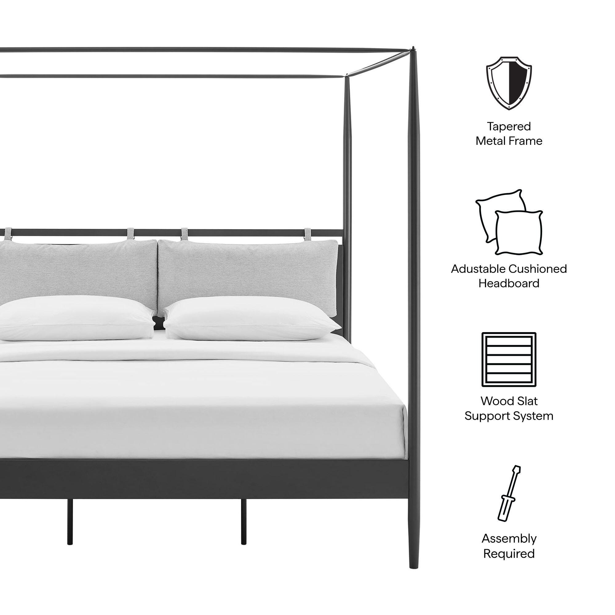 Modway Marlowe King Platform Bed, Gray, large