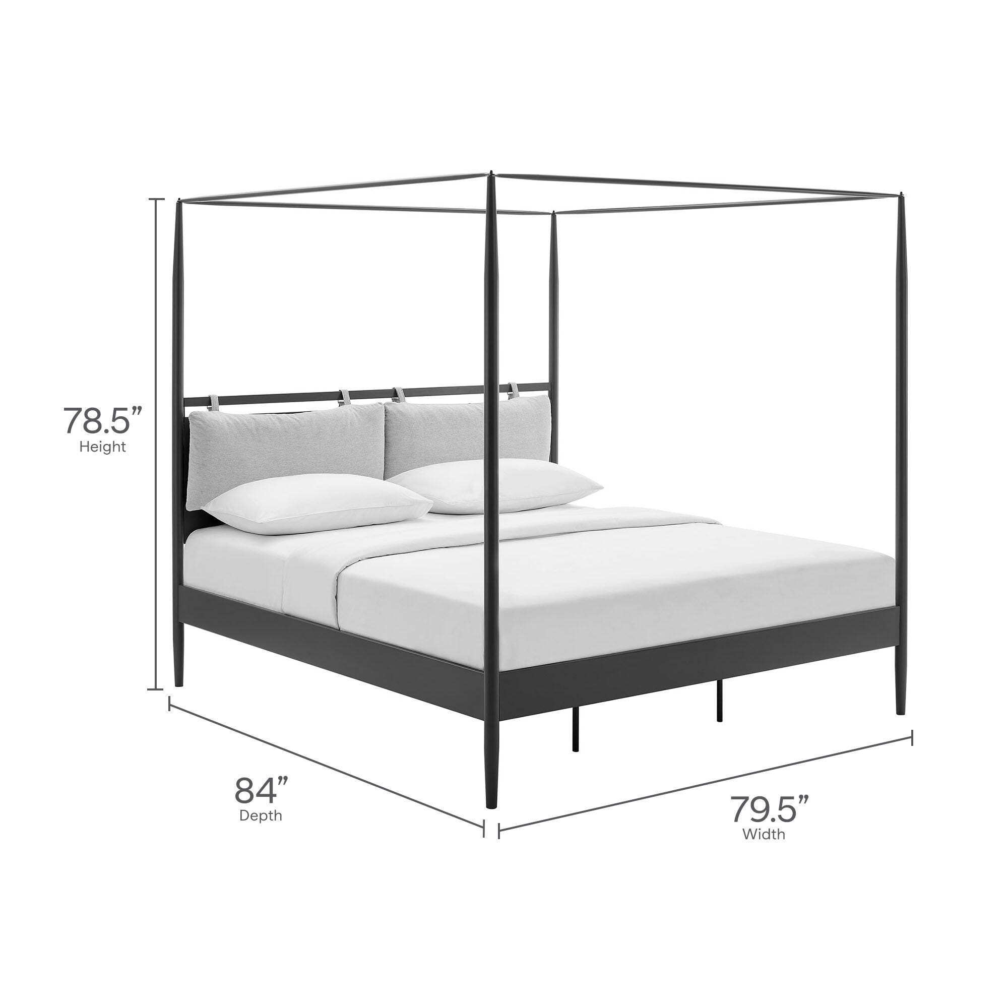 Modway Marlowe King Platform Bed, Gray, large