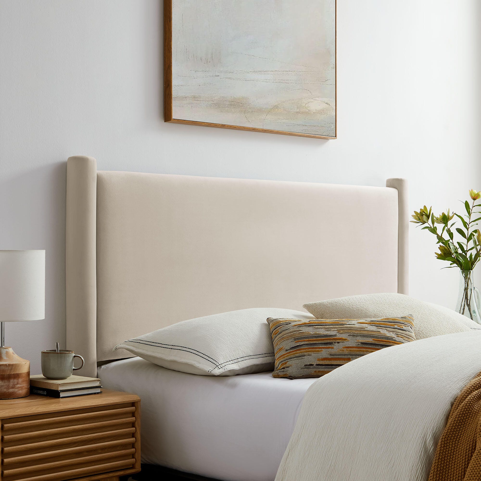 Modway Rael Queen Headboard, Ivory, rollover