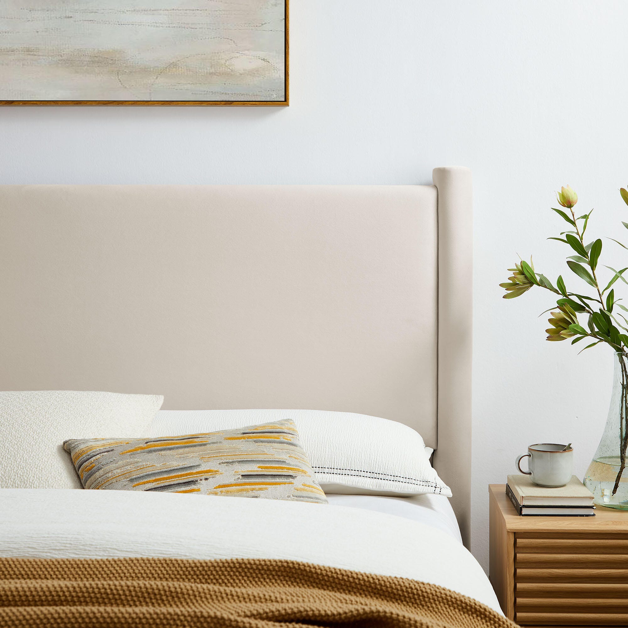 Modway Rael Queen Headboard, Ivory, large