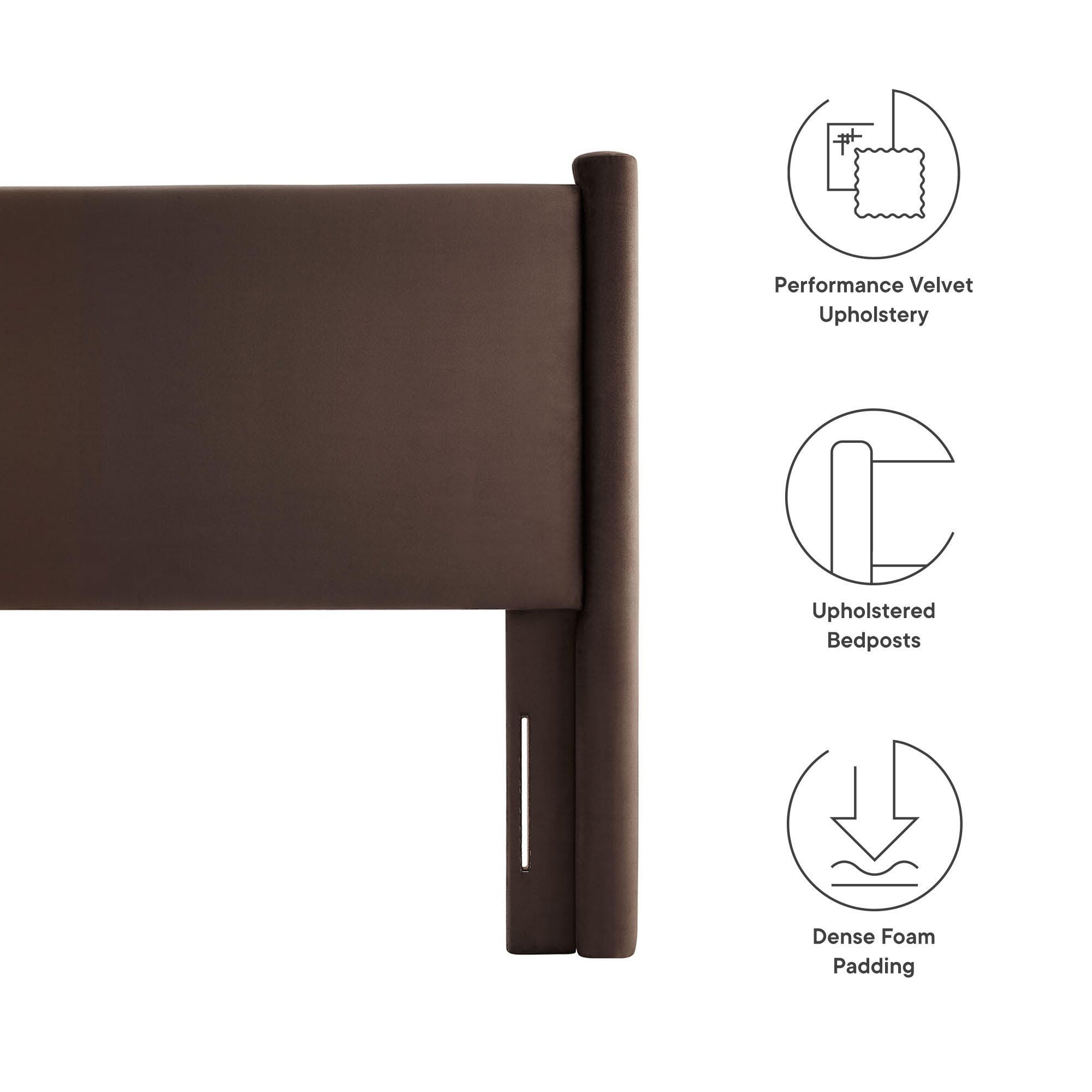 Modway Rael Queen Headboard, Chocolate Brown, large