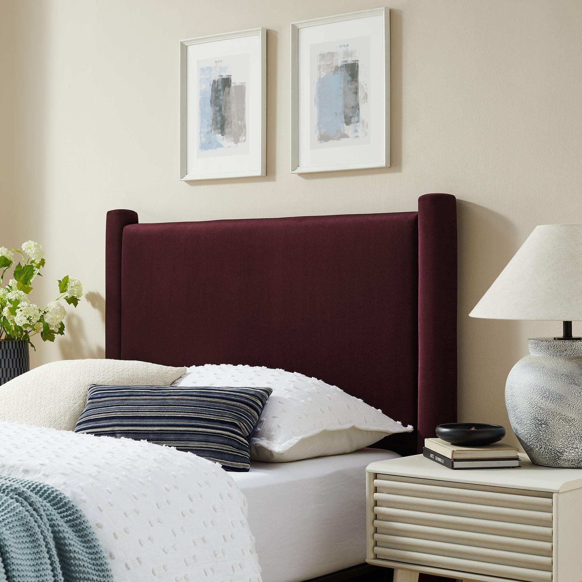 Modway Rael Twin Headboard, Purple, large